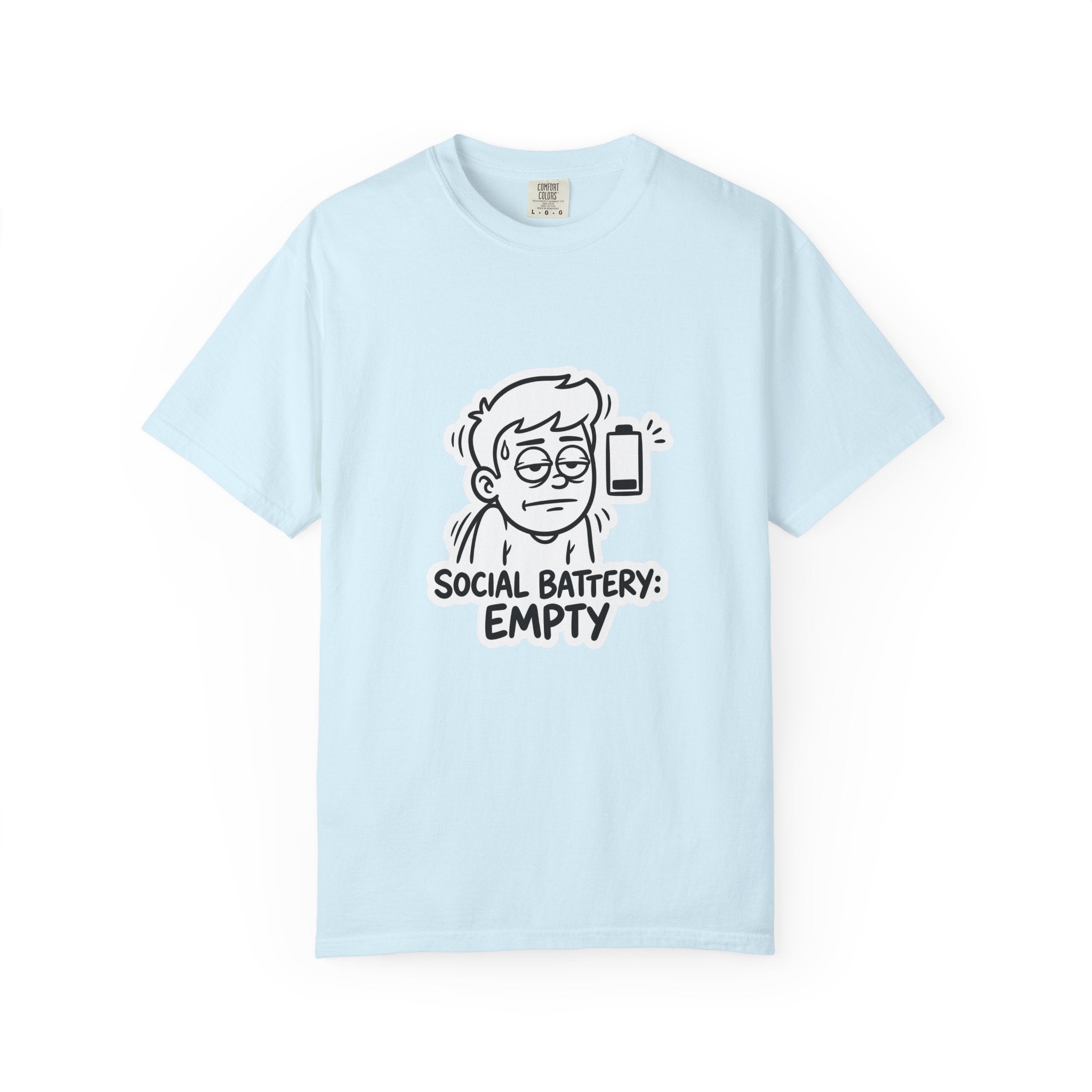 Social Battery Empty T-shirt | Introvert Humor Tee, Low Battery Graphic