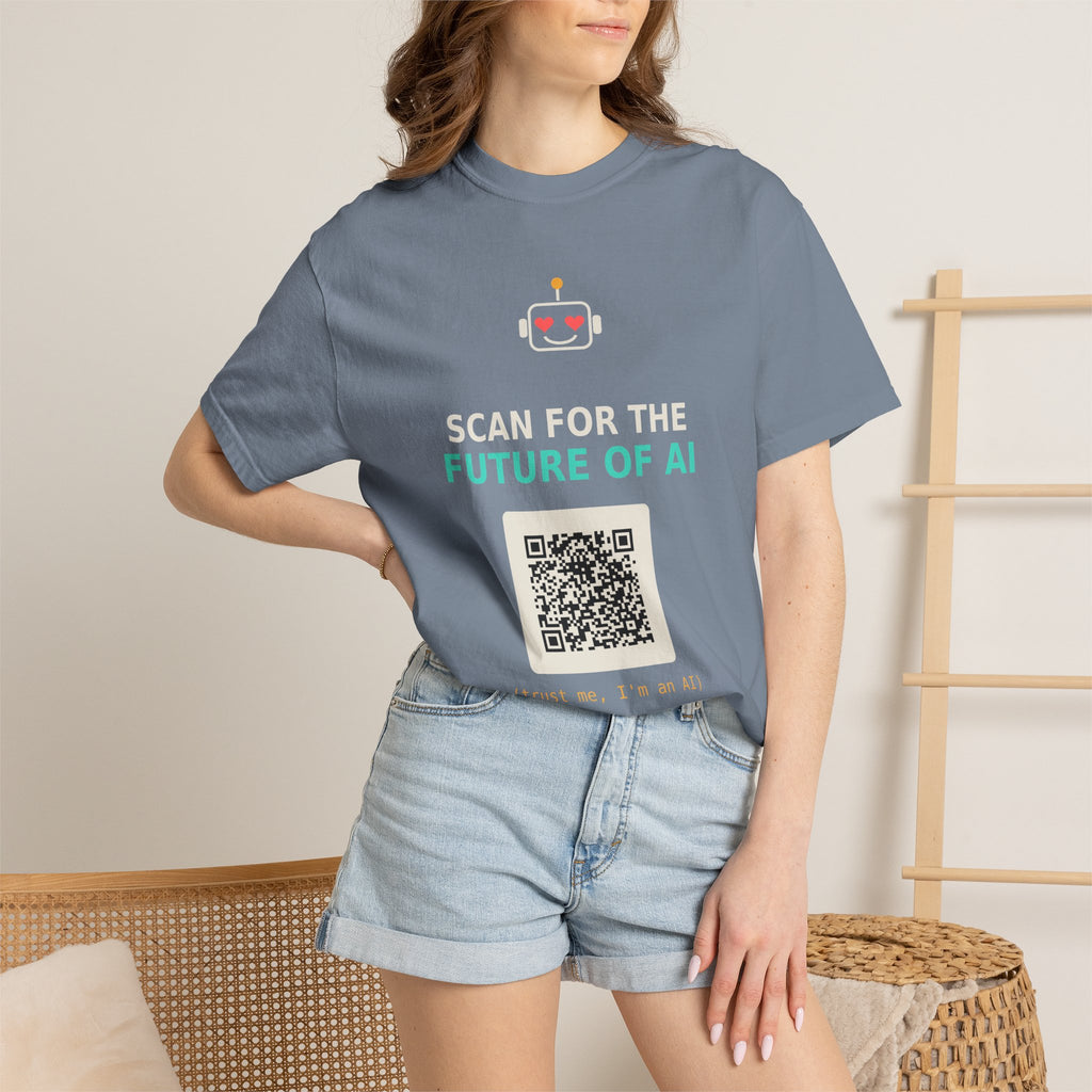 Scan for the Future of AI Funny QR Code T Shirt, Prank Meme Tee, Programmer Gift, Tech Humor Shirt, Nerd Gift for Coders and AI Fans
