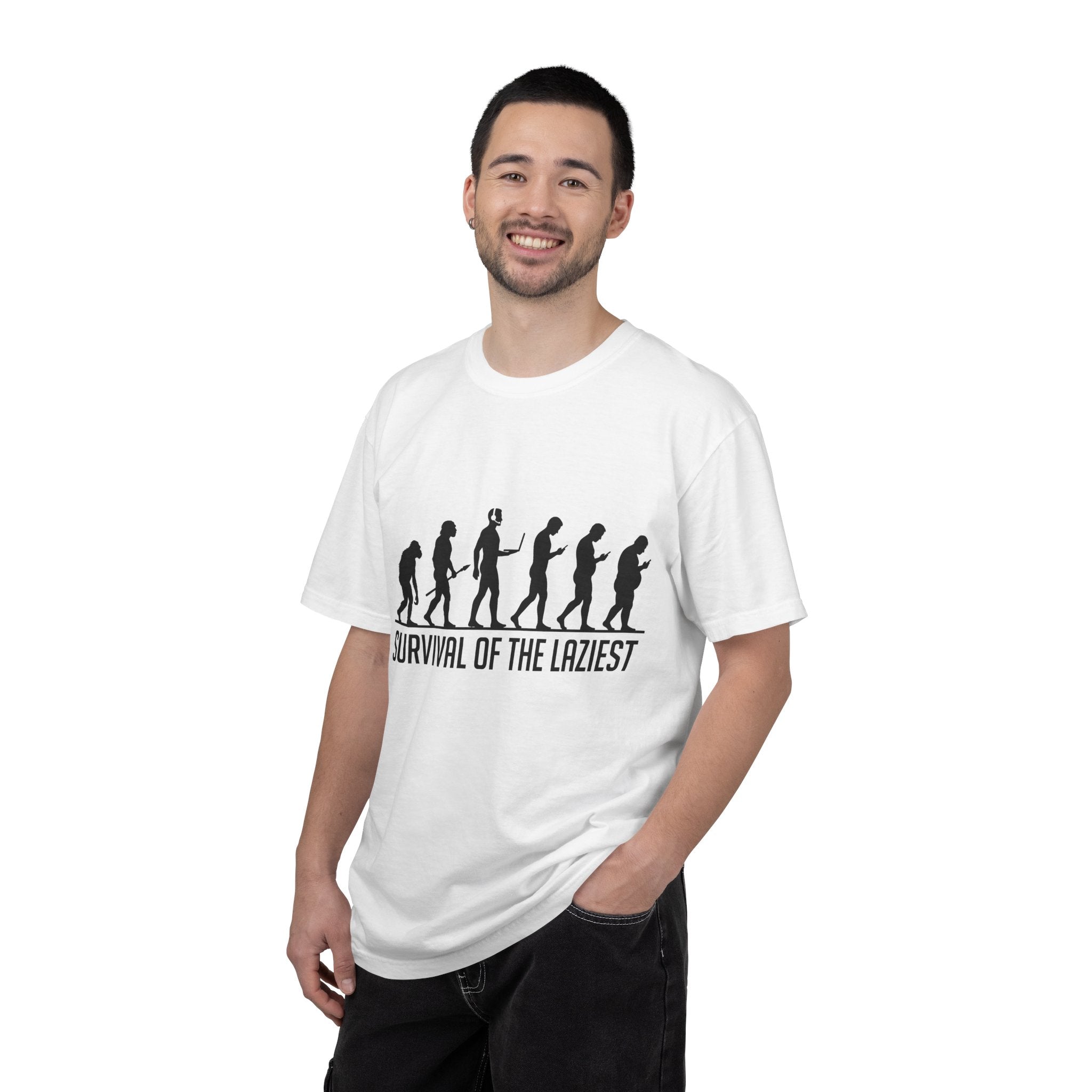 Survival of the Laziest T-shirt | Evolution Humorous Graphic Tee
