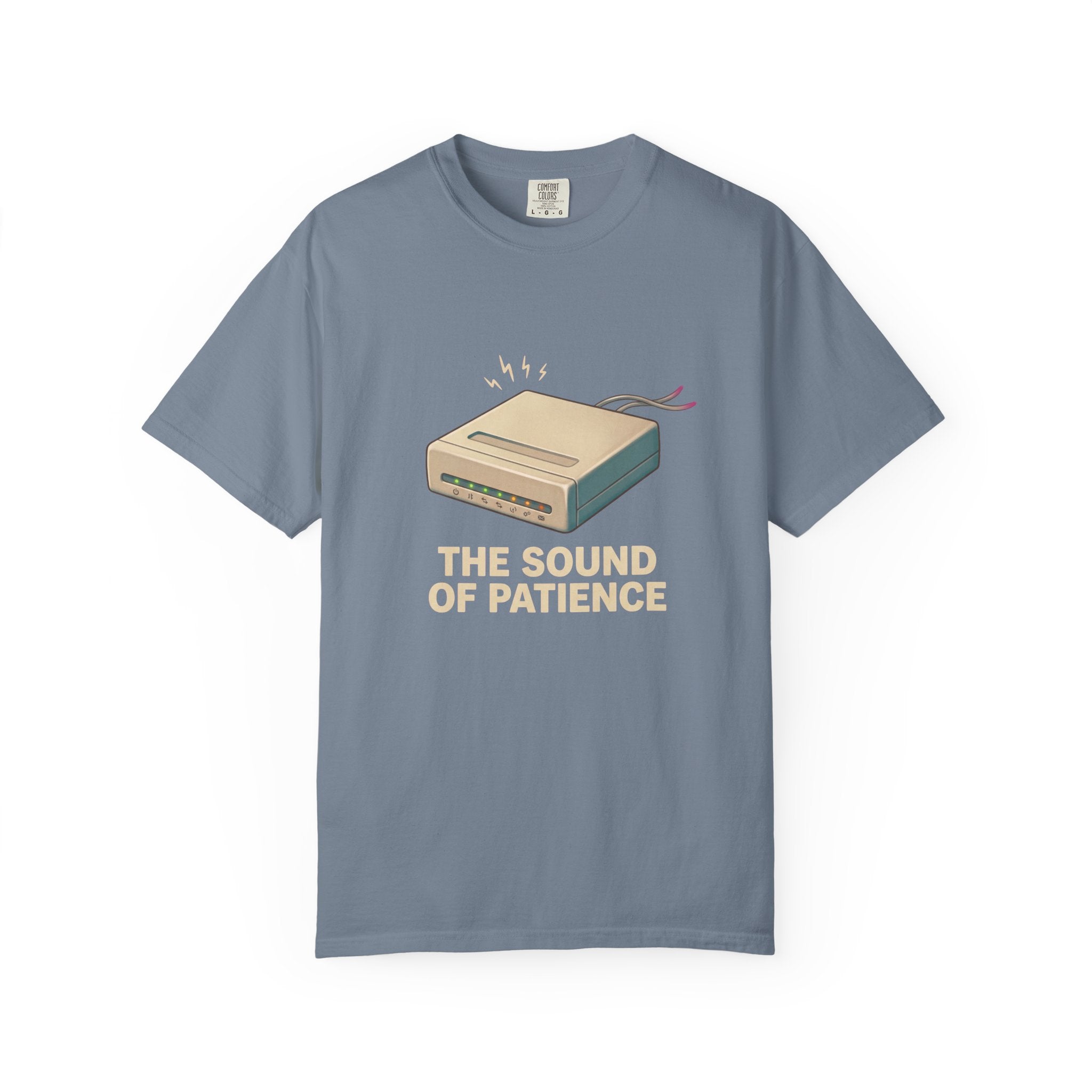 Retro Modem Illustration The Sound of Patience T-Shirt | Tech Nostalgia Tee