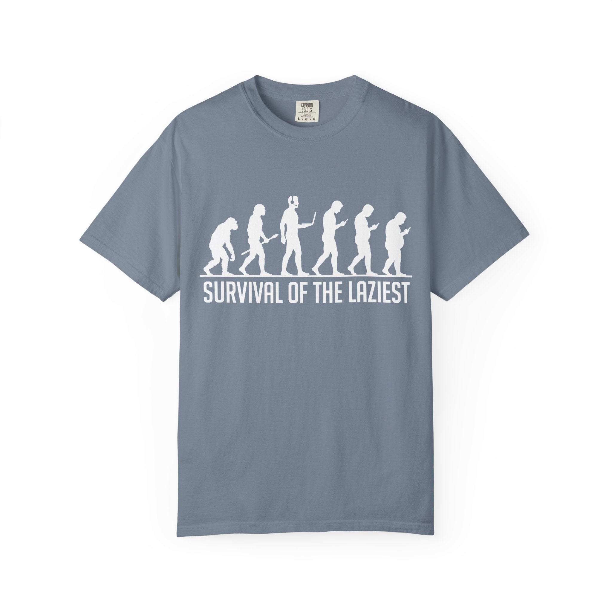 Survival of the Laziest T-shirt | Evolution Humorous Graphic Tee