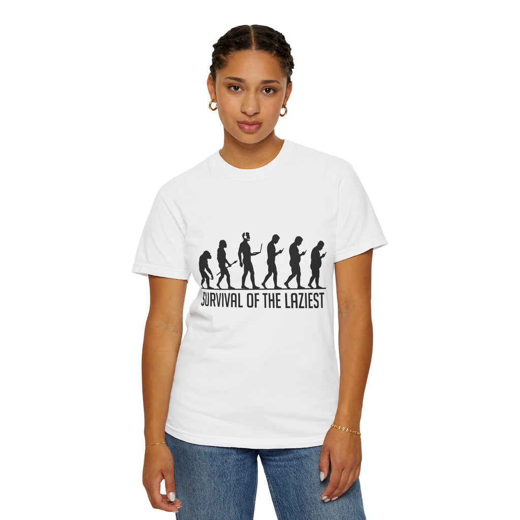Survival of the Laziest T-shirt | Evolution Humorous Graphic Tee