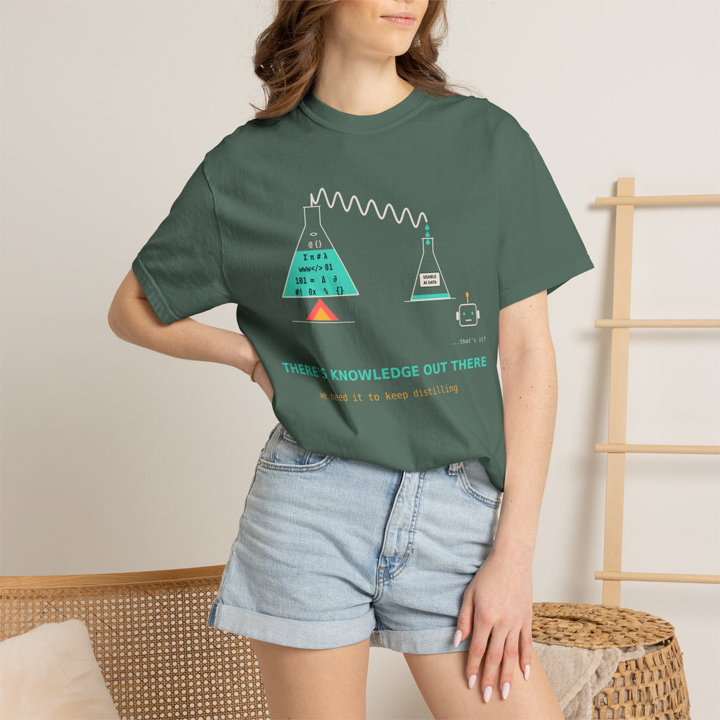 Theres Knowledge Out There Funny AI T-Shirt, Data Science Meme Tee, Machine Learning Gift, Programmer Tech Humor Nerd Shirt for Coders