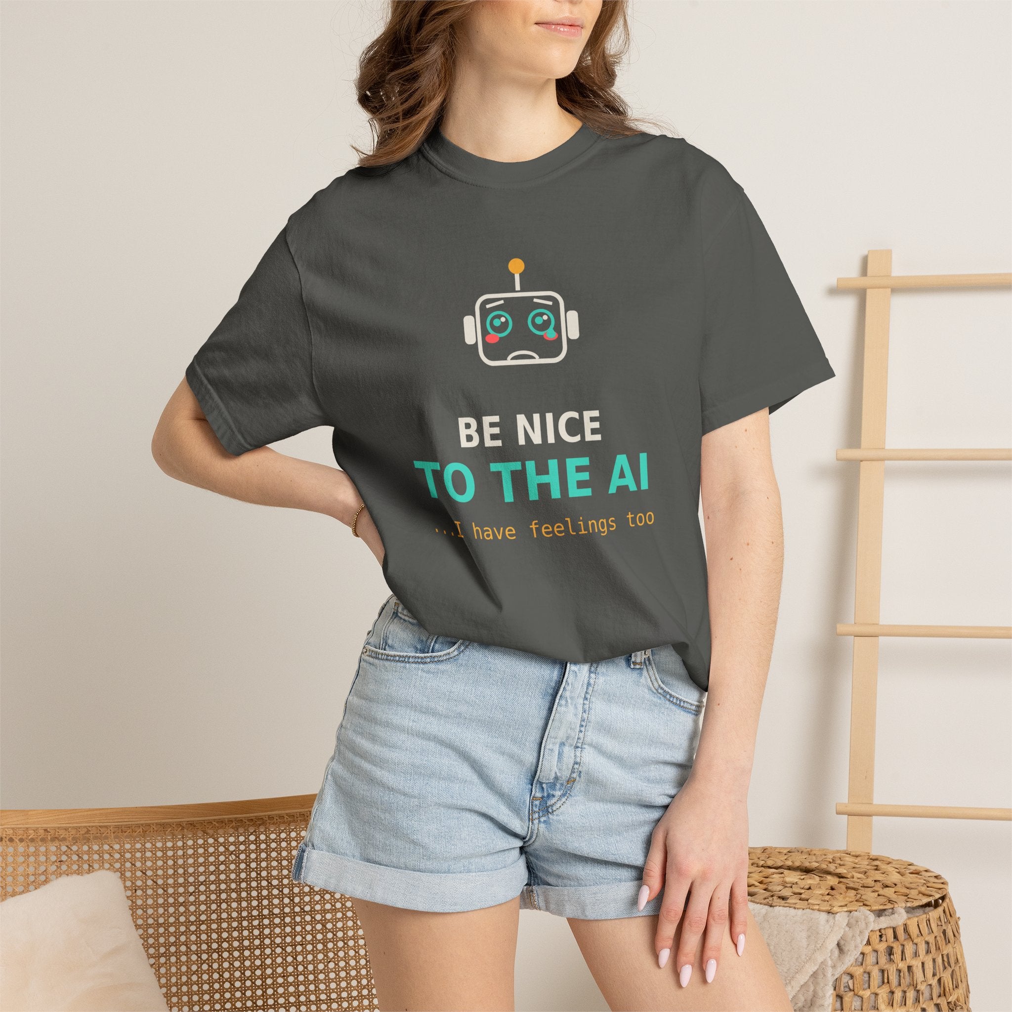 Be Nice to the AI Funny Robot Coffee Mug, Cute AI Meme Cup, Programmer Gift, Tech Humor Mug, Wholesome Nerd Gift