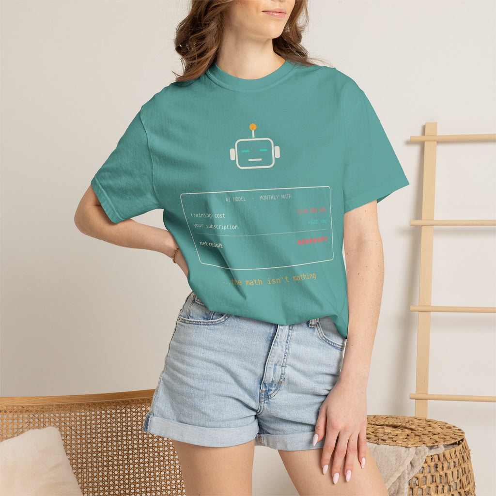 The Math Isn't Mathing Funny AI T-Shirt, AI Economics Meme Tee, Programmer Gift, Tech Startup Humor Shirt, Developer Nerd Gift