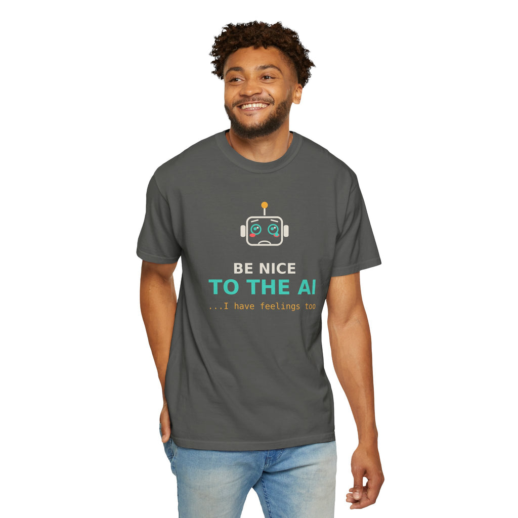 Be Nice to the AI Funny Robot Coffee Mug, Cute AI Meme Cup, Programmer Gift, Tech Humor Mug, Wholesome Nerd Gift