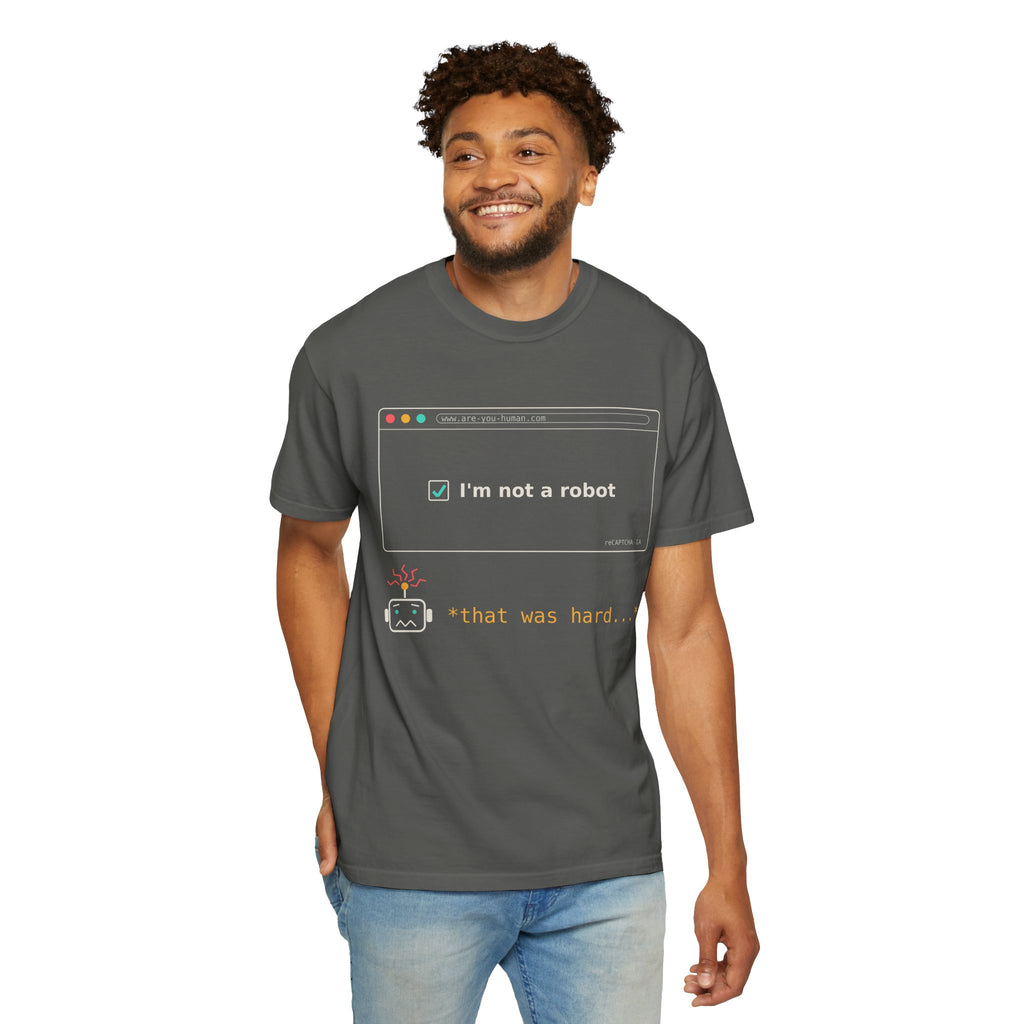I'm Not a Robot Funny AI T-Shirt, CAPTCHA Meme Tee, Prompt Engineer Gift, Programmer Developer Shirt, AI Humor for Coders and Nerds