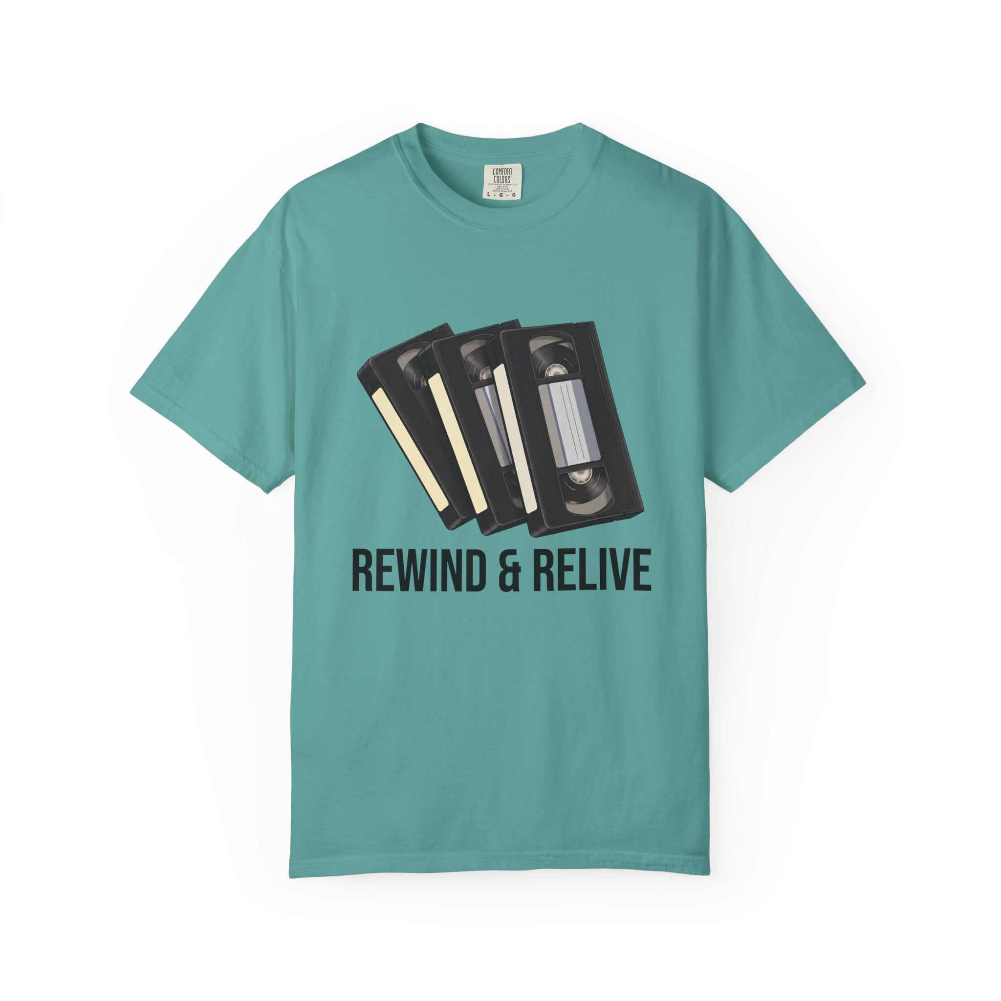 Rewind & Relive VHS Tape T-shirt | Retro Cassette Video Nostalgia