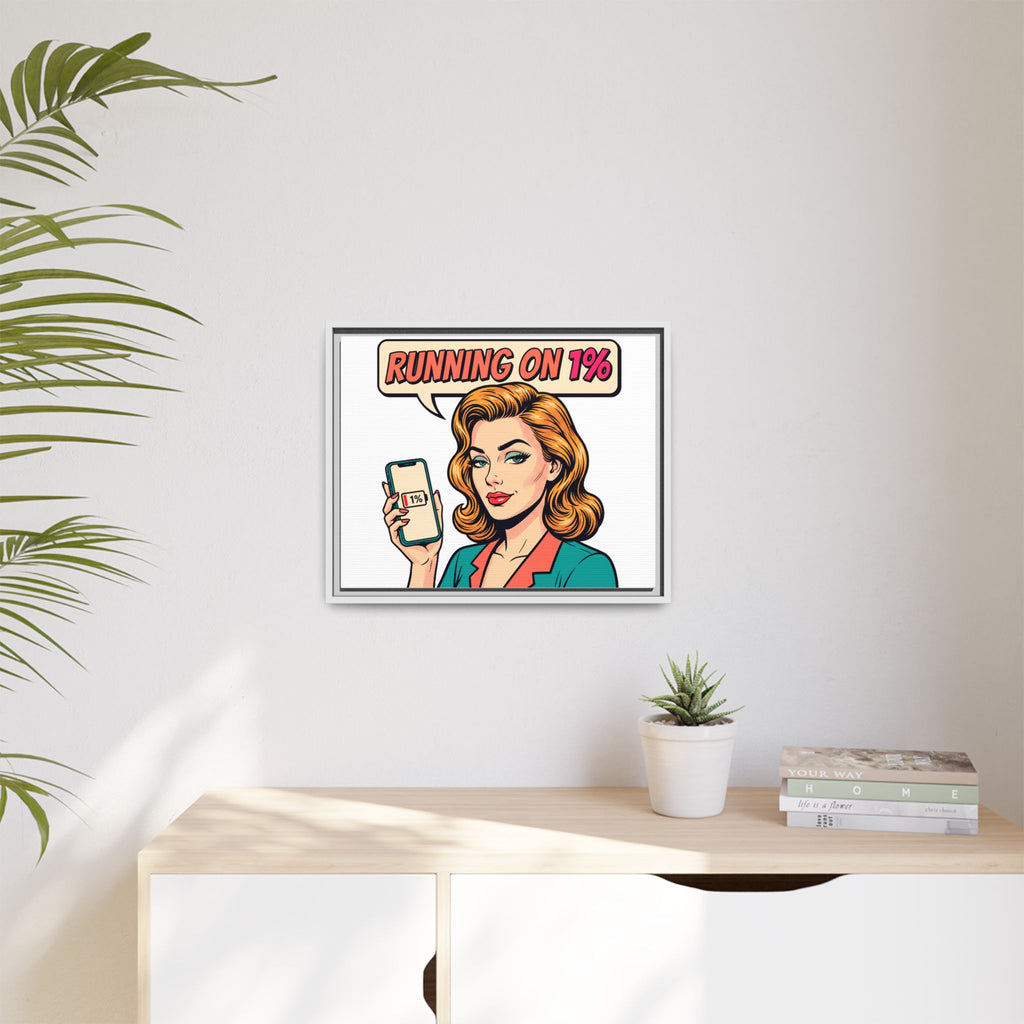 Running on 1% Pop Art Woman Matte Canvas