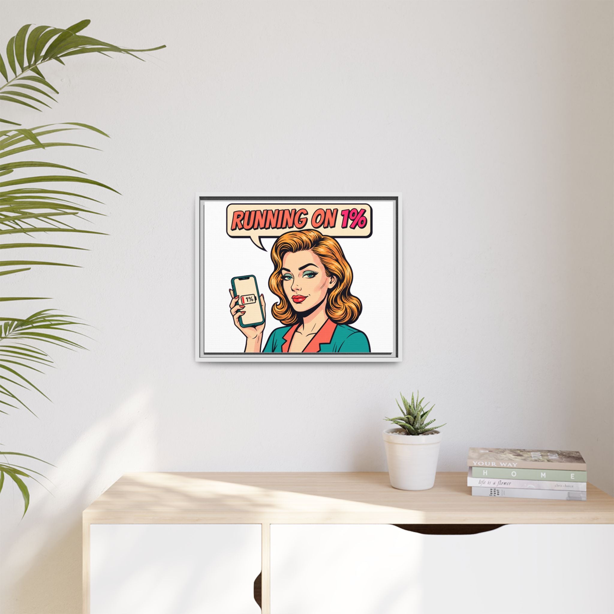Running on 1% Pop Art Woman Matte Canvas