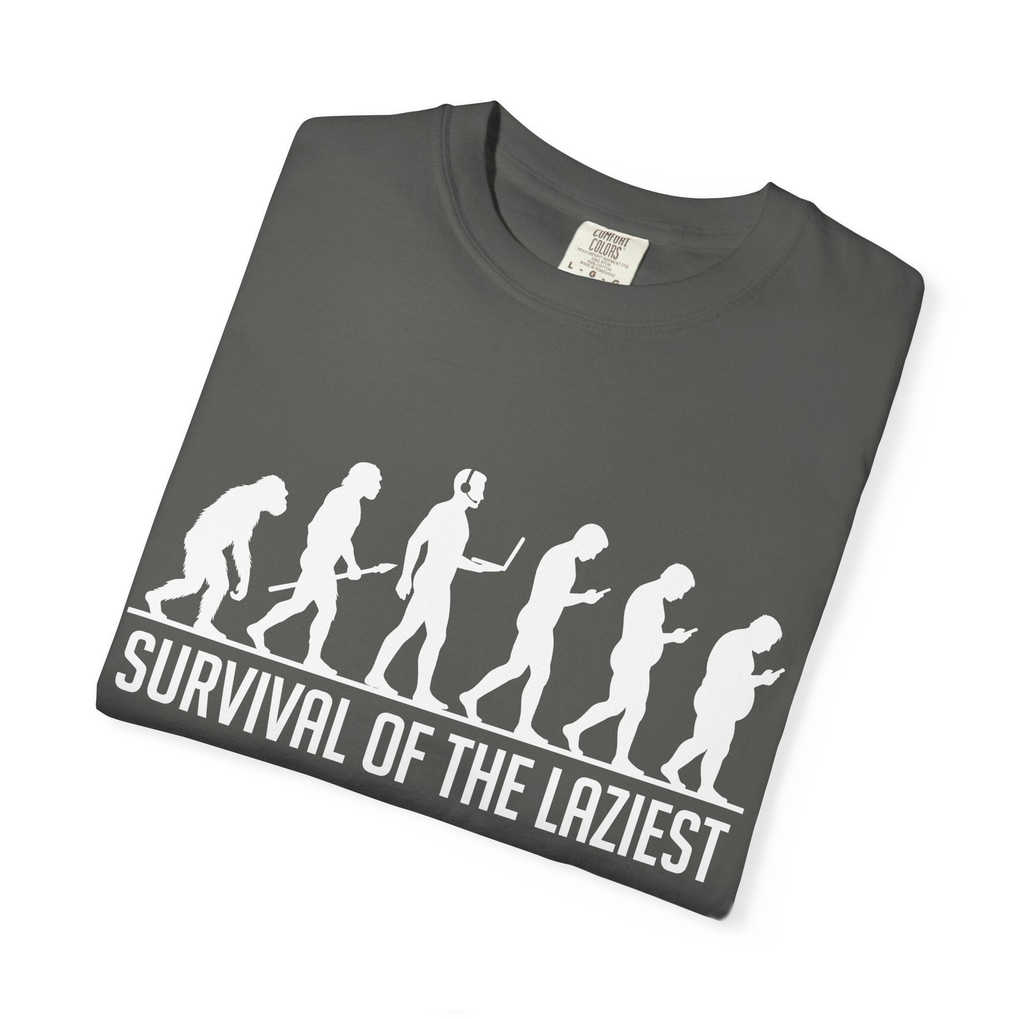 Survival of the Laziest T-shirt | Evolution Humorous Graphic Tee