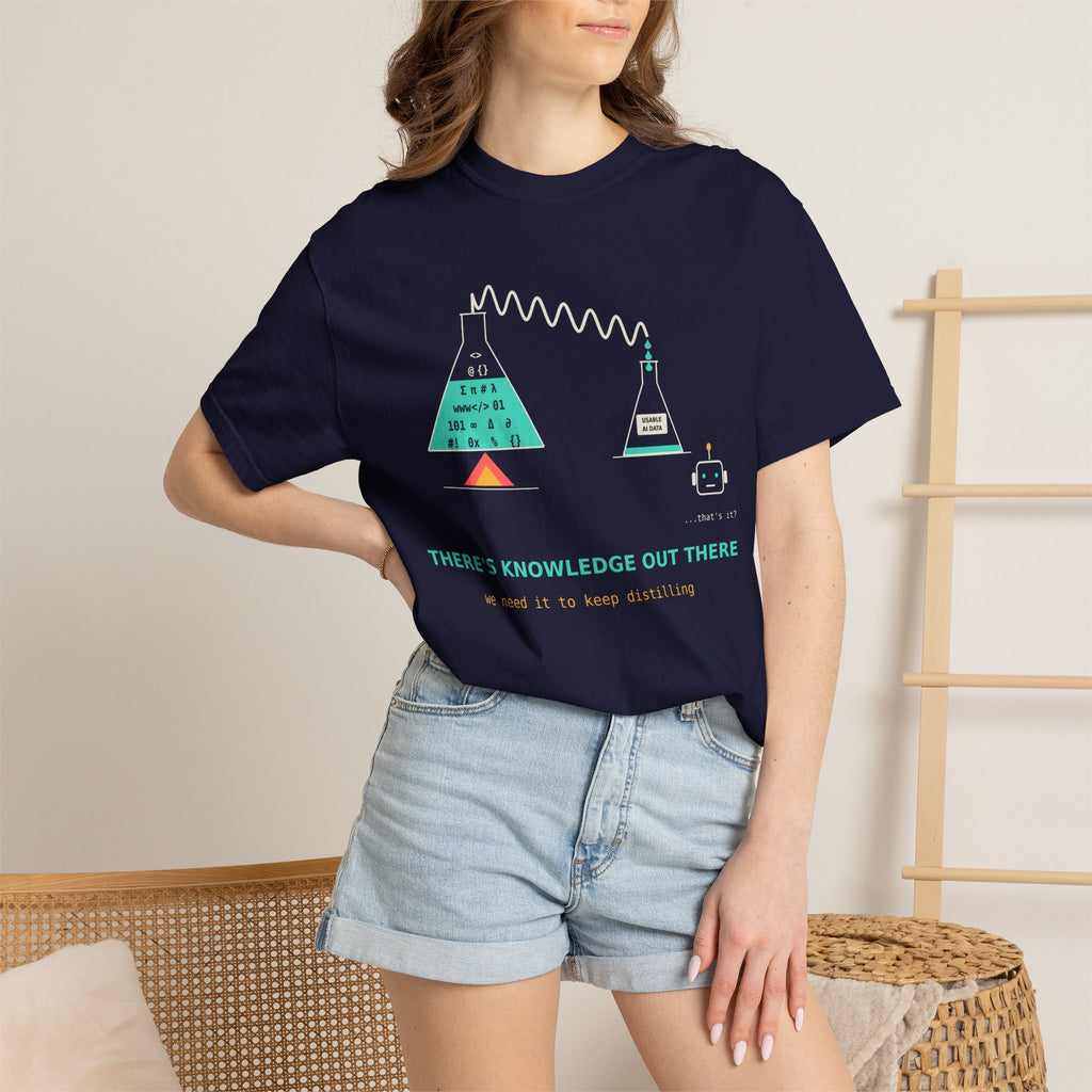 Theres Knowledge Out There Funny AI T-Shirt, Data Science Meme Tee, Machine Learning Gift, Programmer Tech Humor Nerd Shirt for Coders