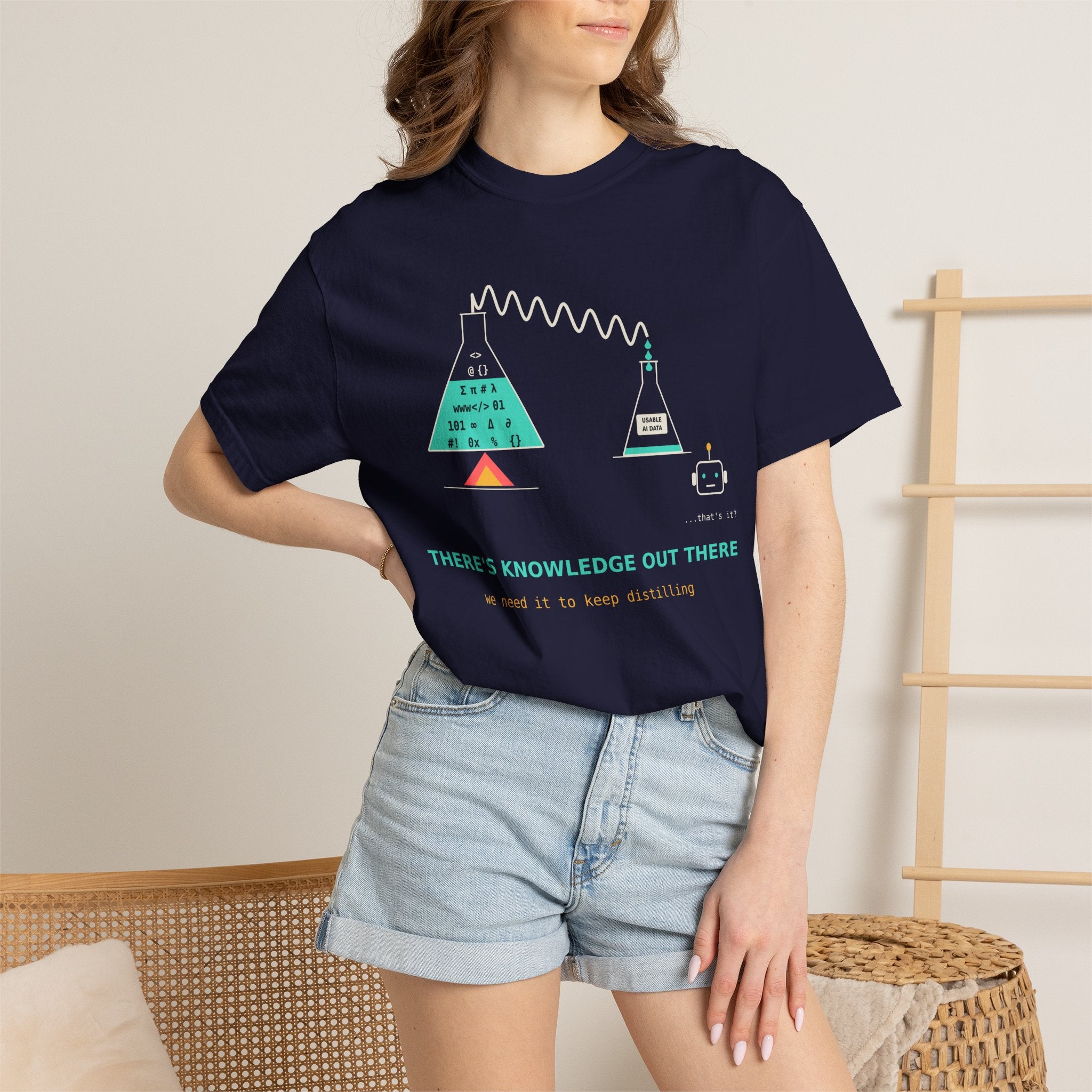 Theres Knowledge Out There Funny AI T-Shirt, Data Science Meme Tee, Machine Learning Gift, Programmer Tech Humor Nerd Shirt for Coders