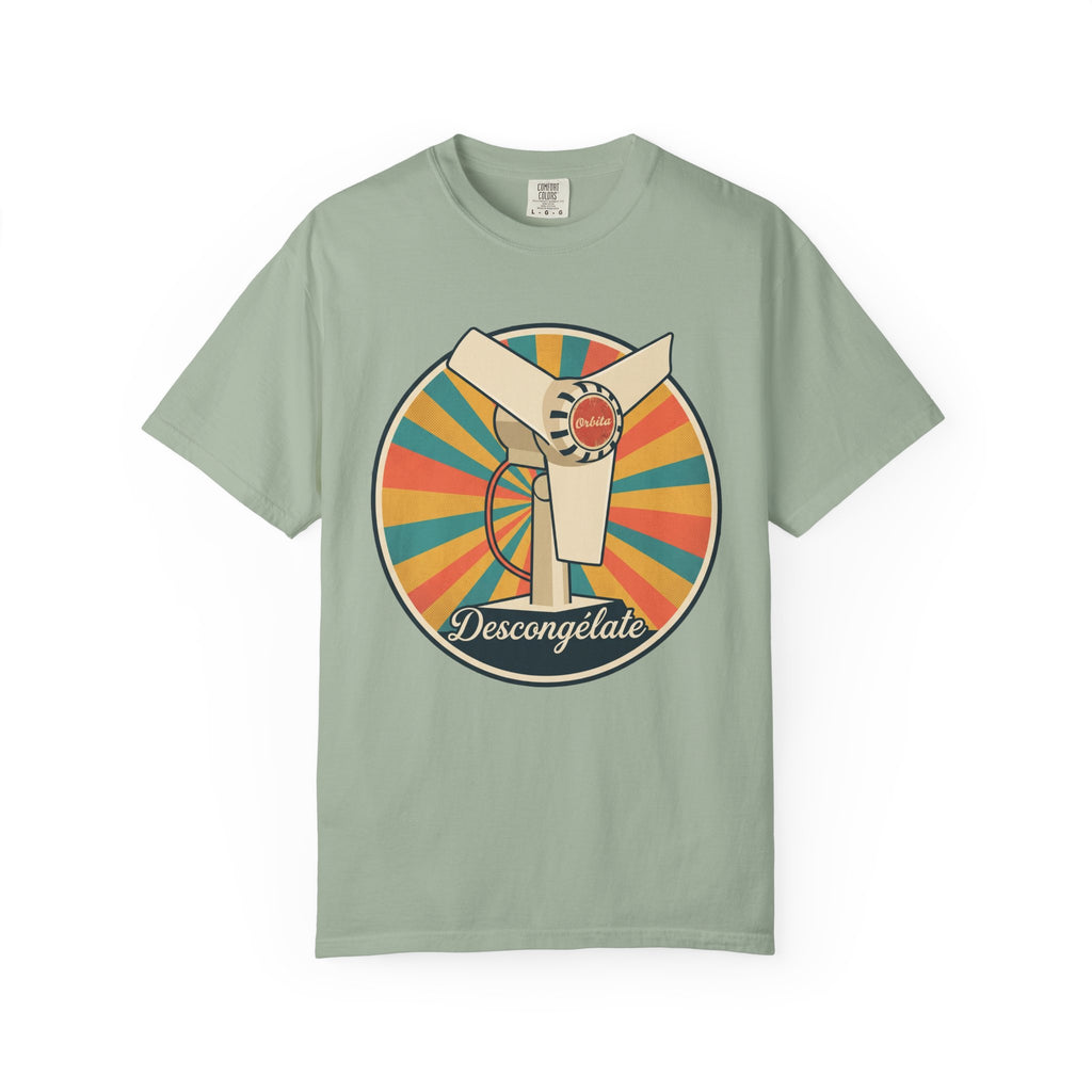 Retro Cuban Fan T-Shirt — "Descongélate" Vintage Tech Graphic Tee