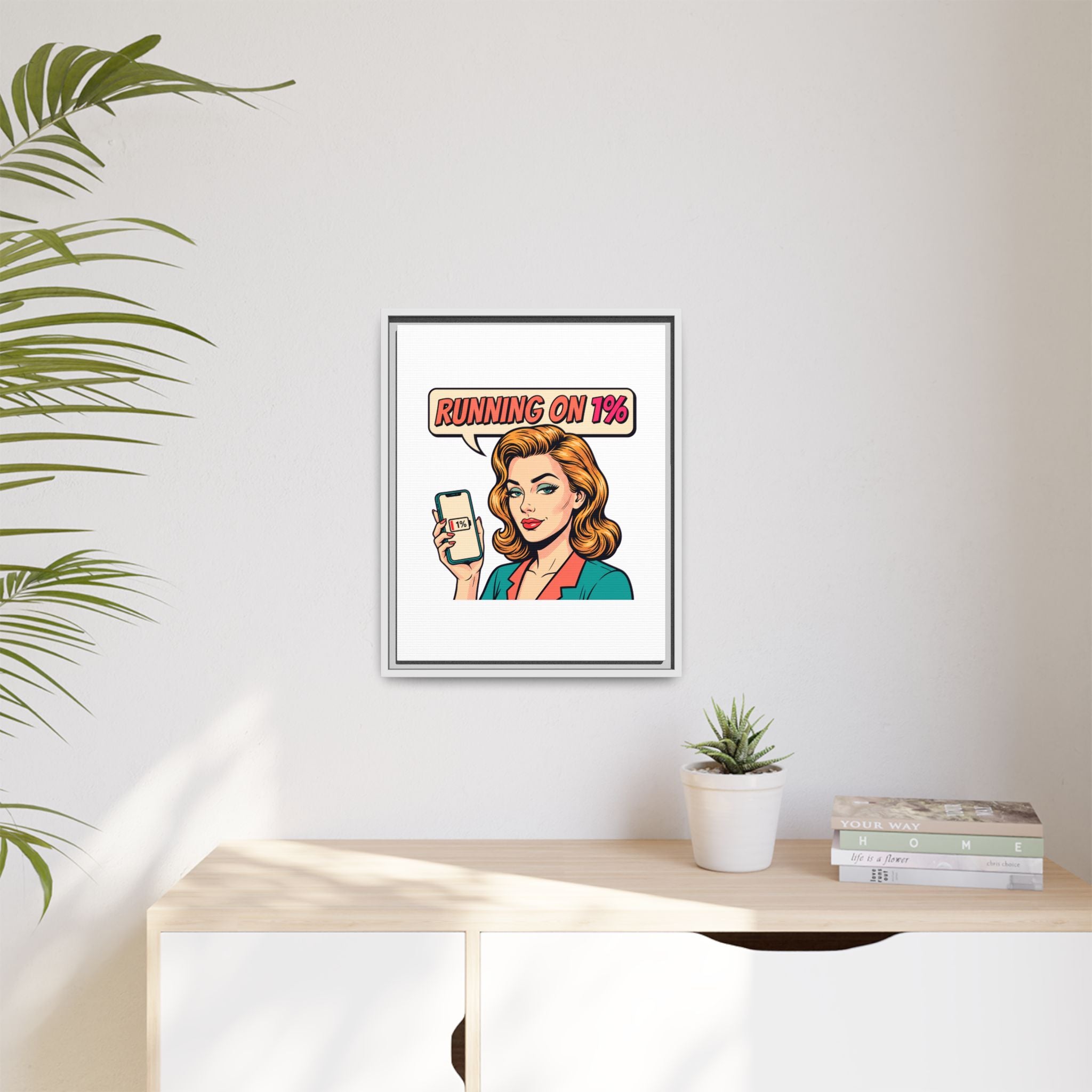 Running on 1% Pop Art Woman Matte Canvas
