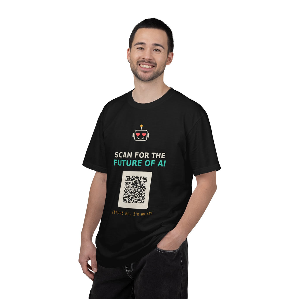 Scan for the Future of AI Funny QR Code T Shirt, Prank Meme Tee, Programmer Gift, Tech Humor Shirt, Nerd Gift for Coders and AI Fans