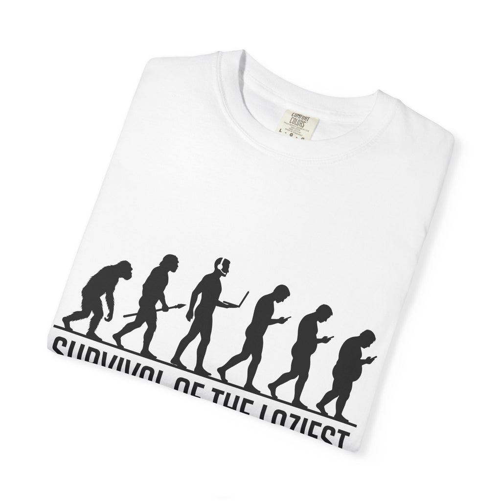 Survival of the Laziest T-shirt | Evolution Humorous Graphic Tee