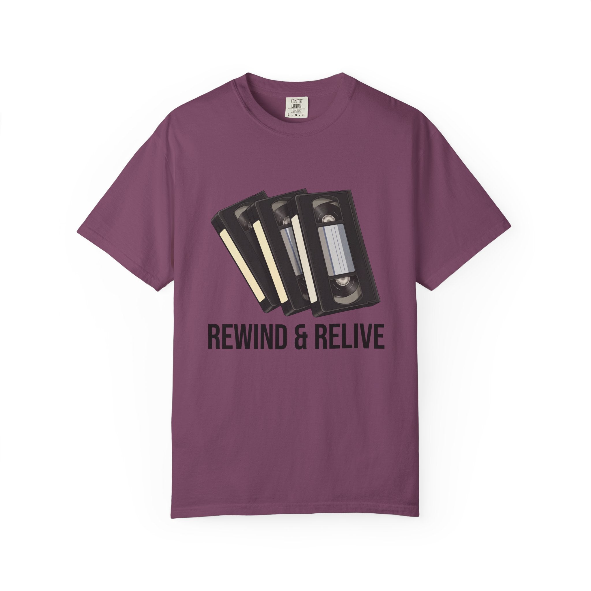 Rewind & Relive VHS Tape T-shirt | Retro Cassette Video Nostalgia
