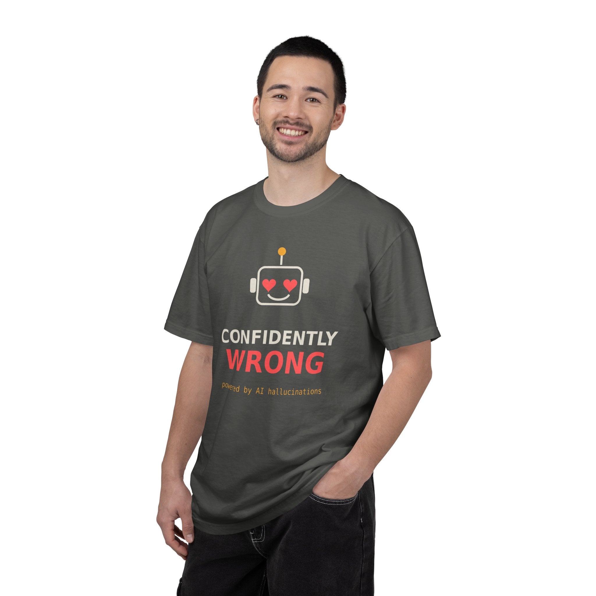 Confidently Wrong Funny AI T Shirt, AI Hallucination Meme Tee, Programmer Gift, Tech Humor Shirt, Chatbot Robot Nerd Gift for Coders