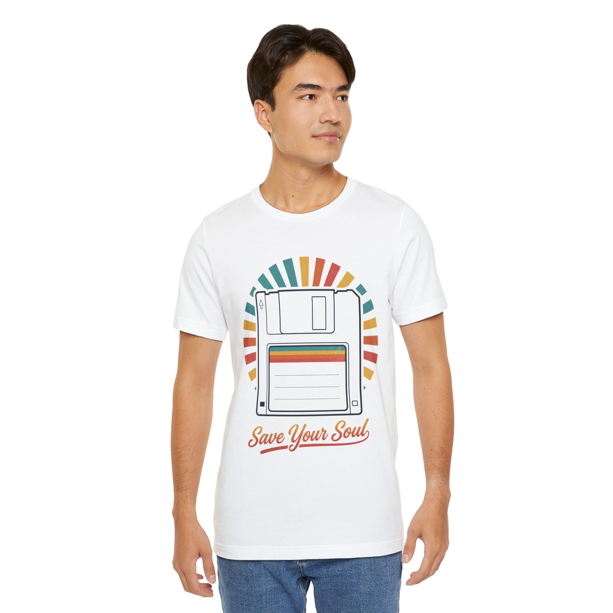 Vintage Floppy Disk T‑Shirt — "Save Your Soul" Retro Tech Graphic Tee