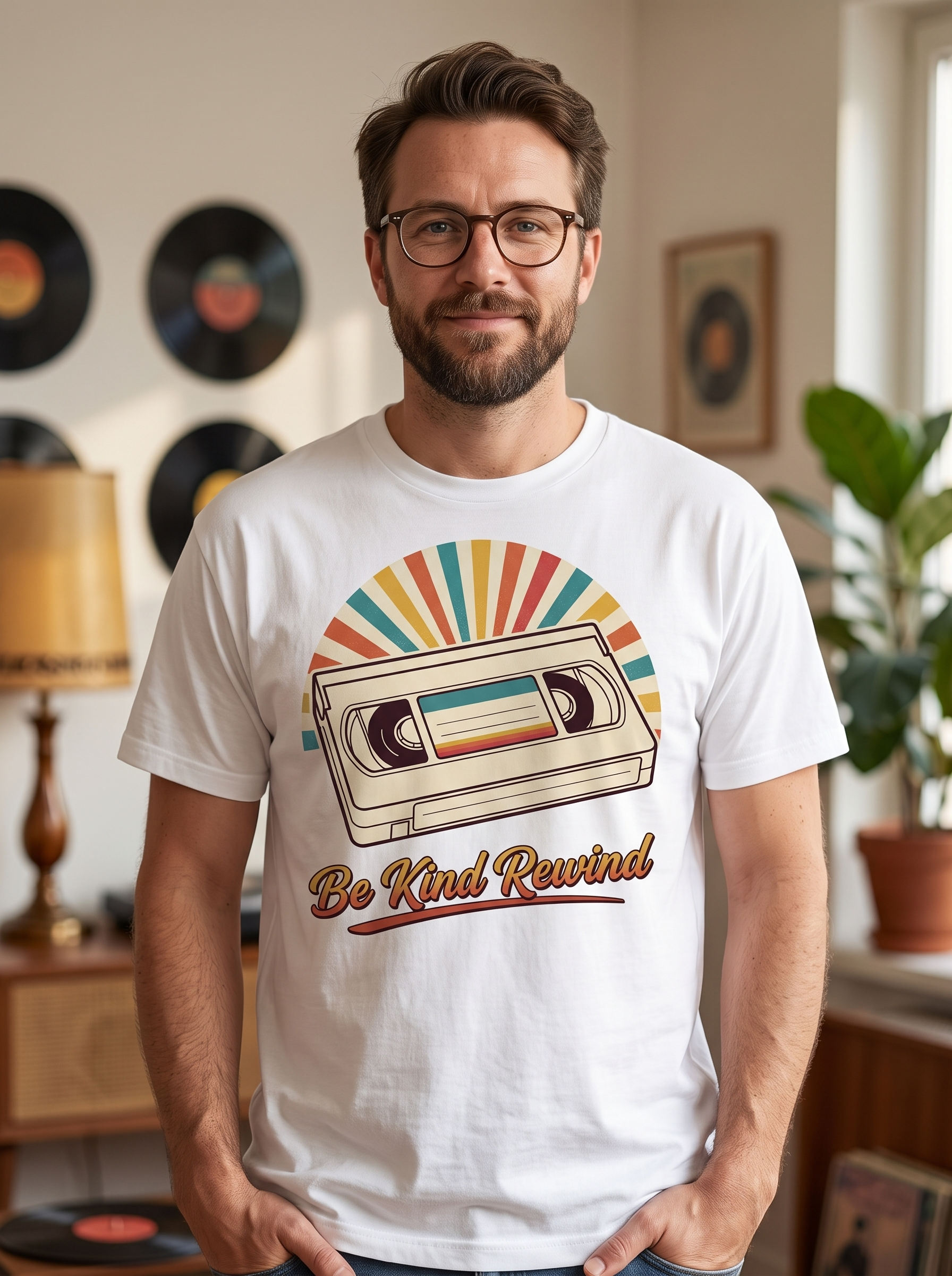 Retro Cassette Tee — "Be Kind Rewind" Vintage Music T-Shirt