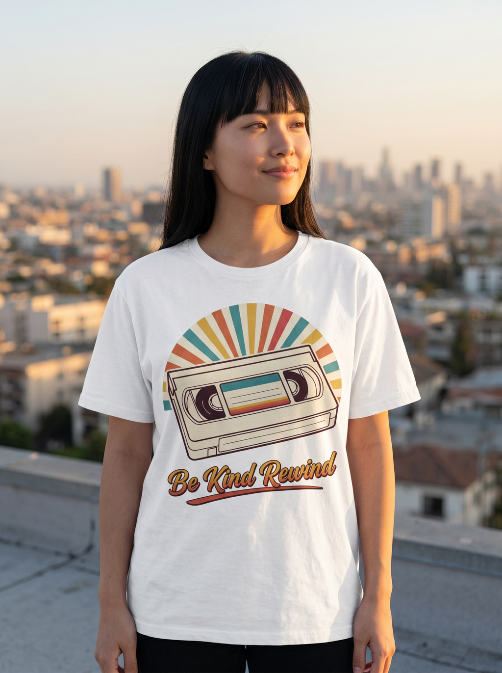 Retro Cassette Tee — "Be Kind Rewind" Vintage Music T-Shirt