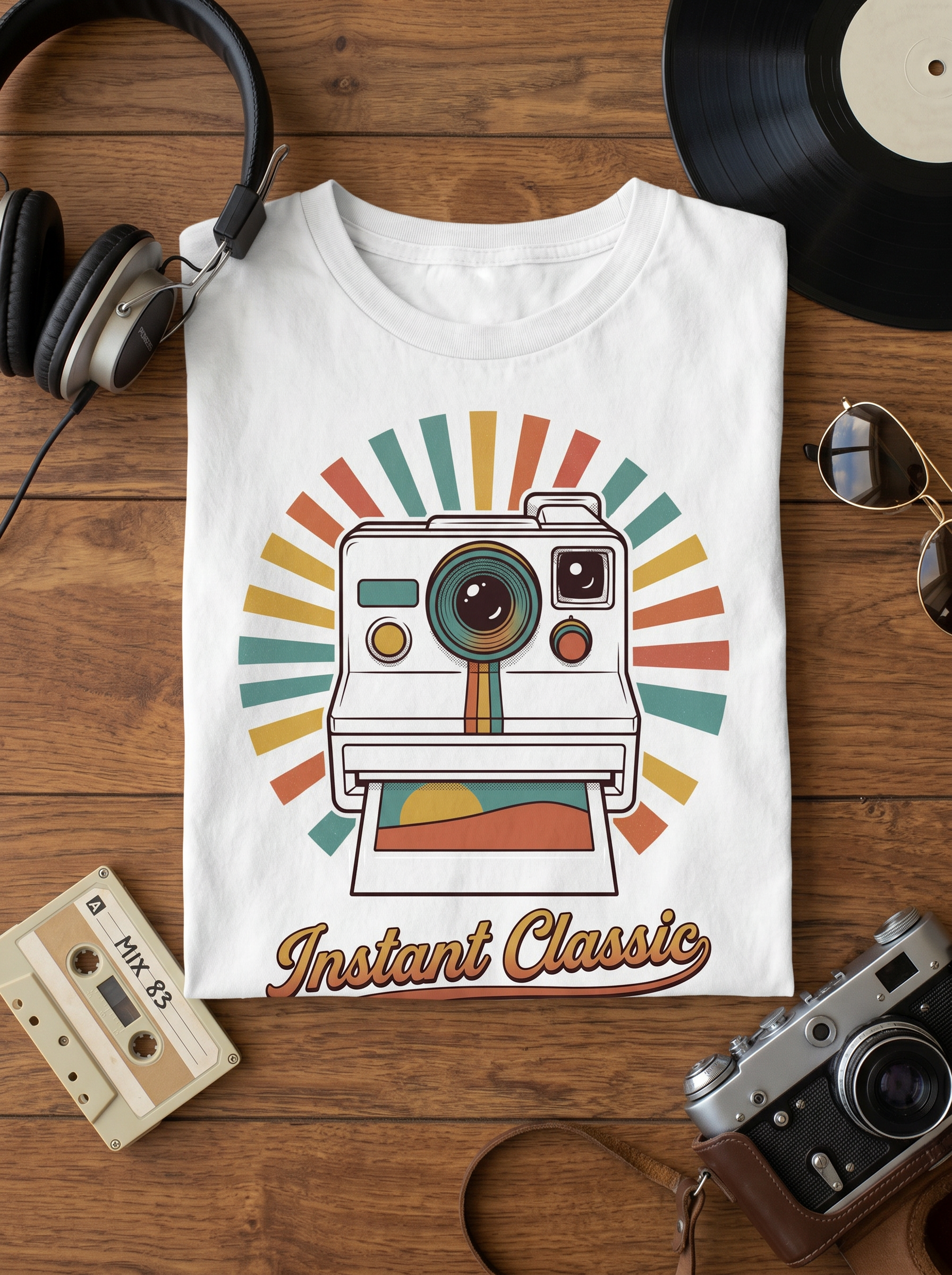 Retro Instant Camera T-Shirt — "Instant Classic" Vintage Photo Tee