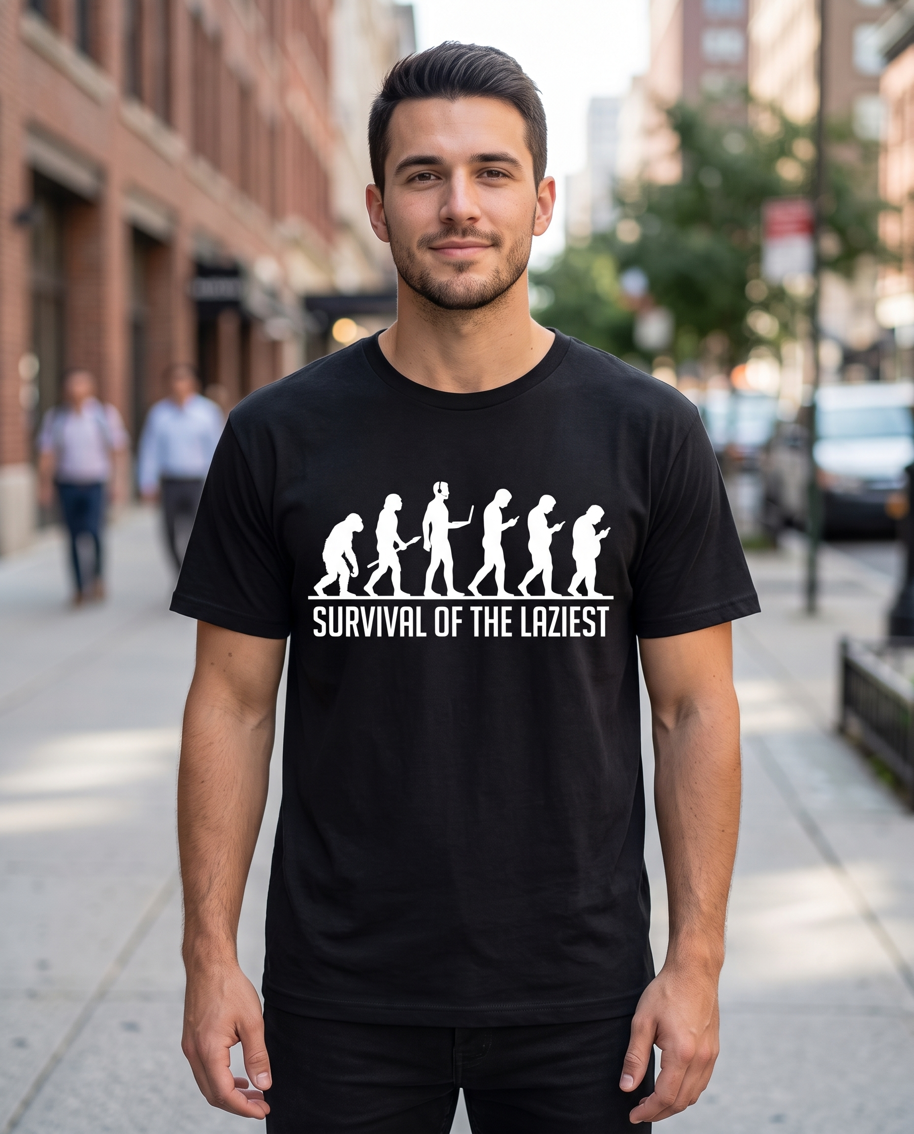 Survival of the Laziest T-shirt | Evolution Humorous Graphic Tee