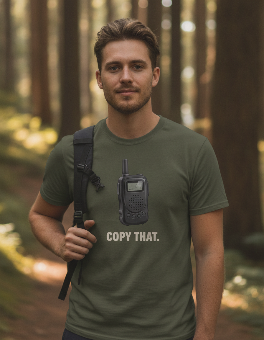 Walkie Talkie Illustration Copy That T-Shirt | Retro Radio Graphic Tee
