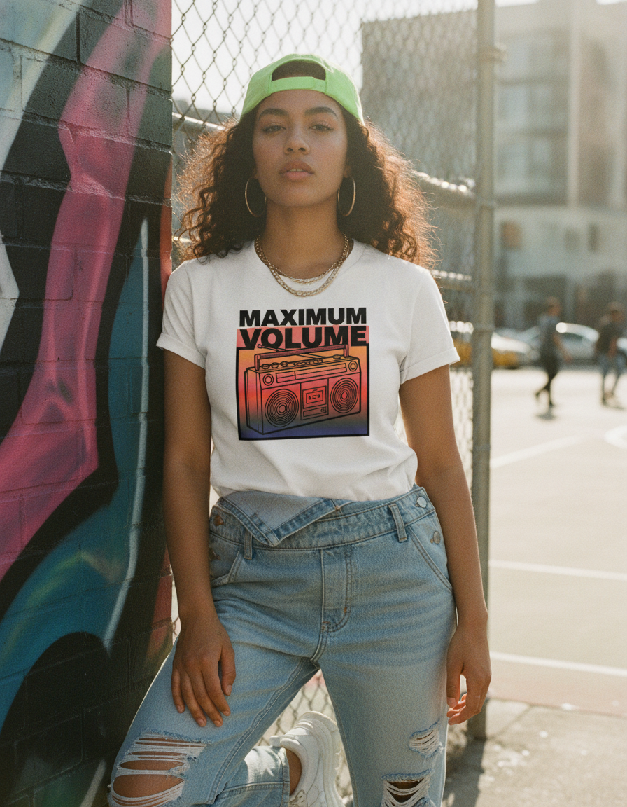 Maximum Volume Boombox T-shirt | Retro Radio Graphic Tee