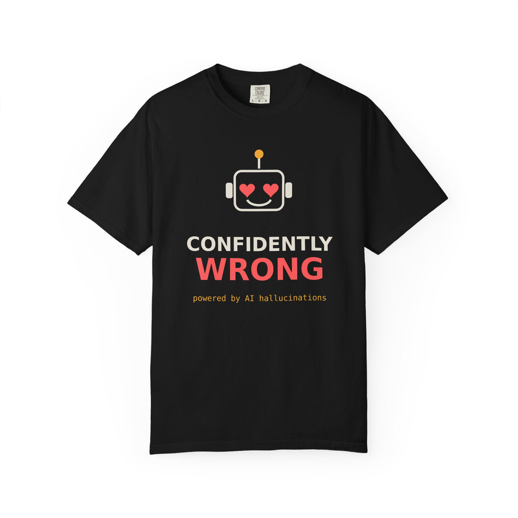 Confidently Wrong Funny AI T Shirt, AI Hallucination Meme Tee, Programmer Gift, Tech Humor Shirt, Chatbot Robot Nerd Gift for Coders