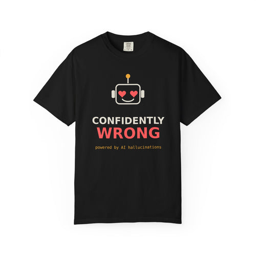 Confidently Wrong Funny AI T Shirt, AI Hallucination Meme Tee, Programmer Gift, Tech Humor Shirt, Chatbot Robot Nerd Gift for Coders