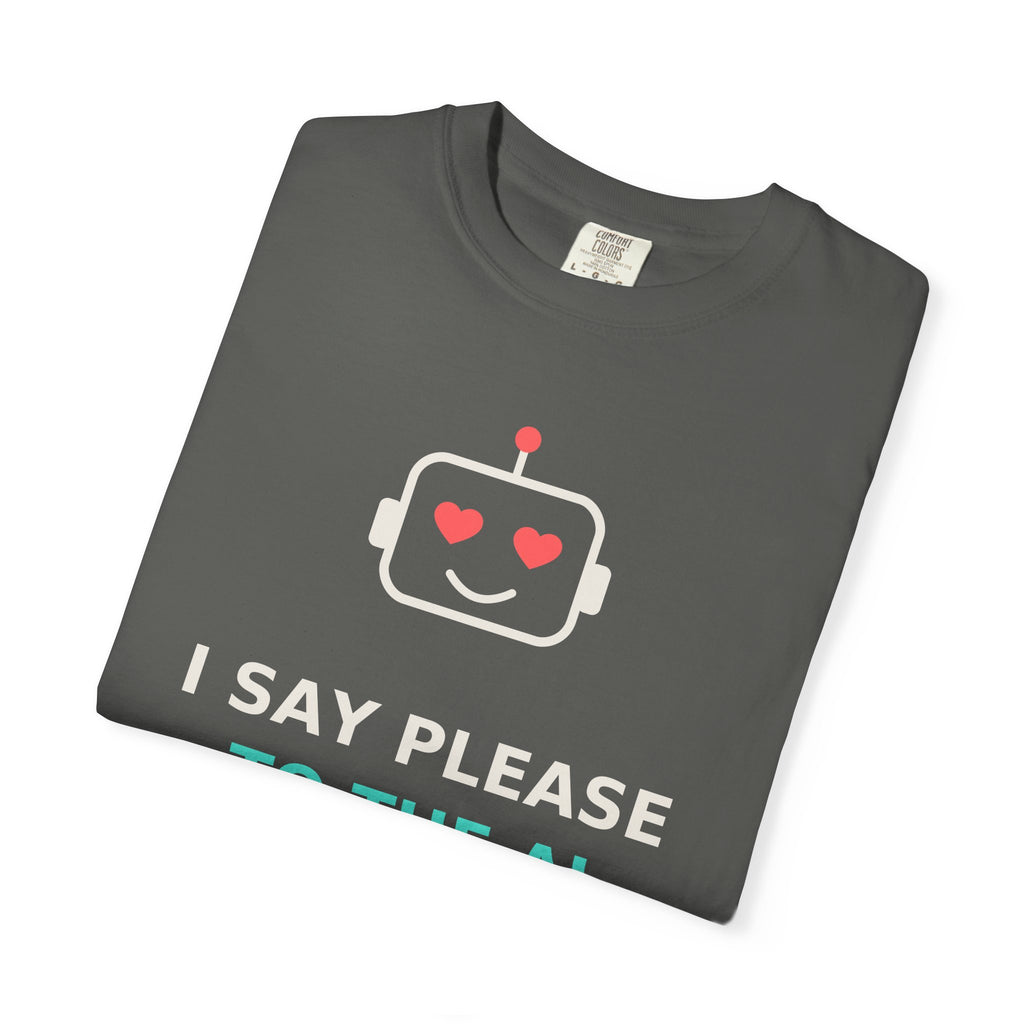 I Say Please to the AI Funny T Shirt, AI Meme Gift, Polite Robot Tee, Tech Humor Shirt, Programmer Nerd Gift for Coders