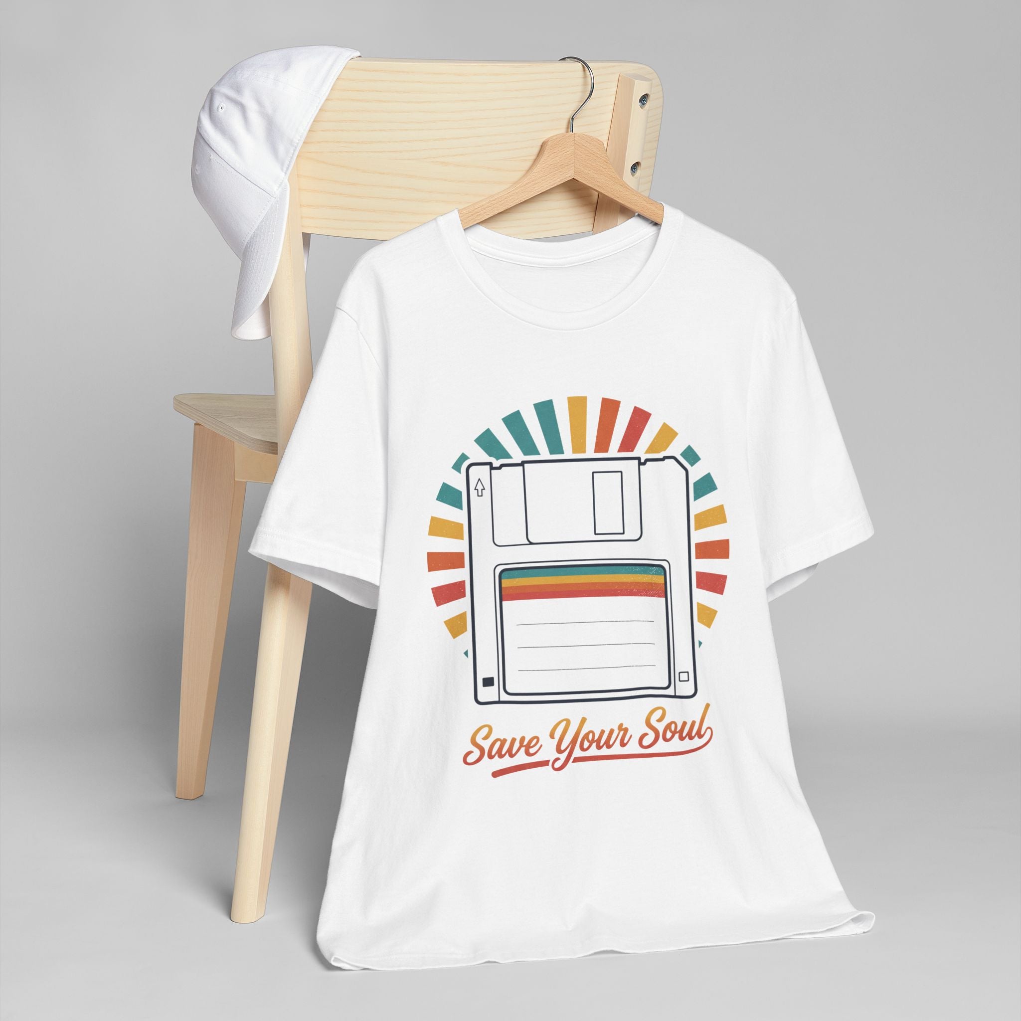 Vintage Floppy Disk T‑Shirt — "Save Your Soul" Retro Tech Graphic Tee