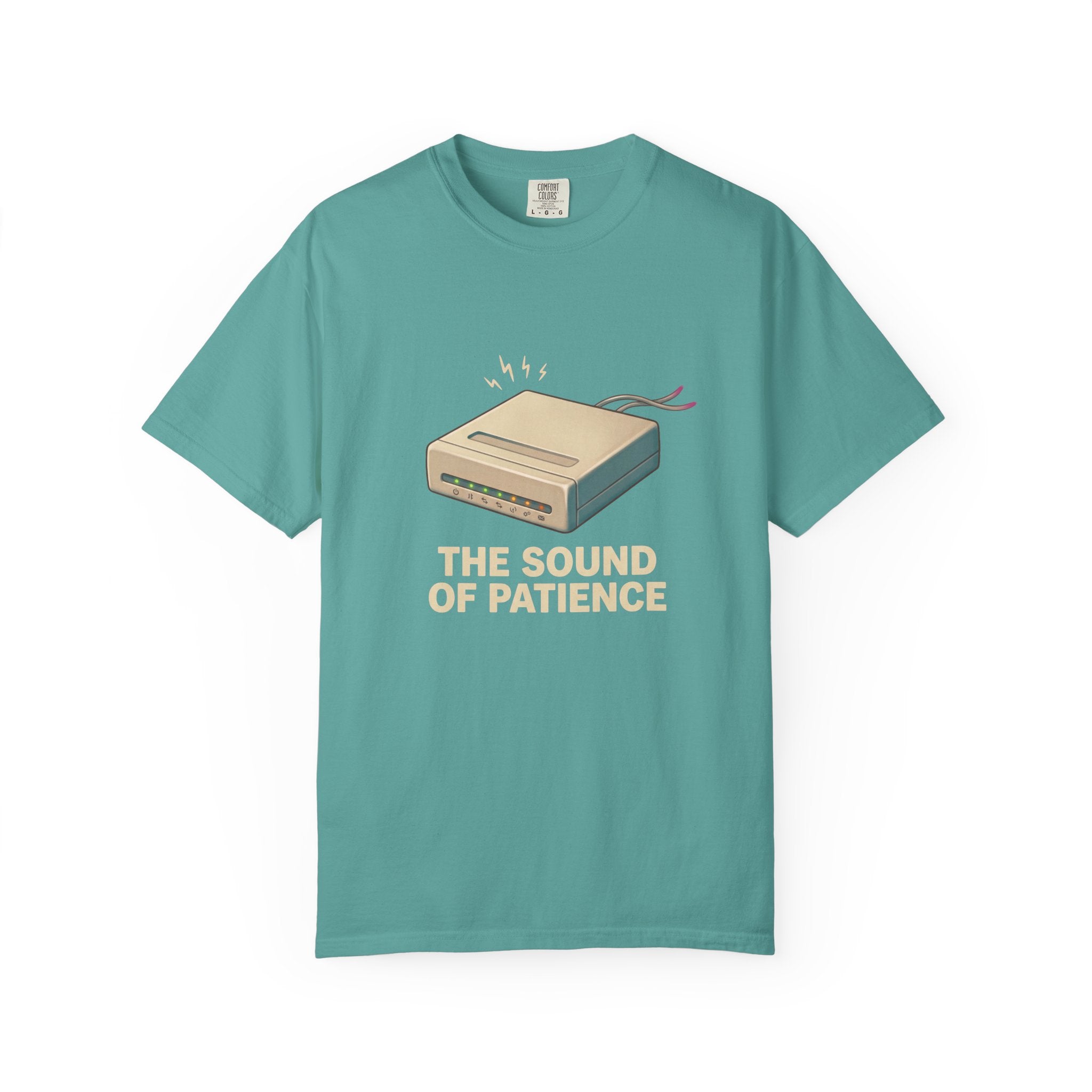 Retro Modem Illustration The Sound of Patience T-Shirt | Tech Nostalgia Tee