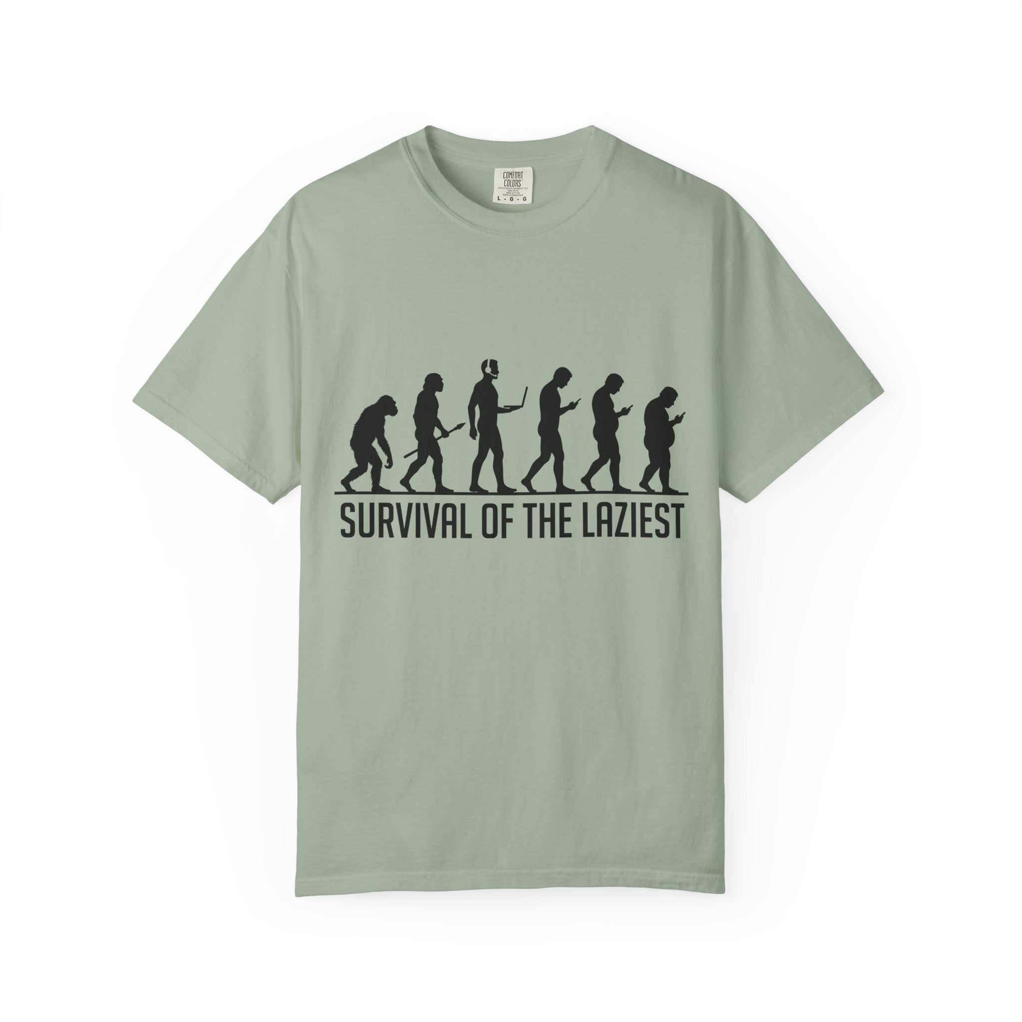 Survival of the Laziest T-shirt | Evolution Humorous Graphic Tee