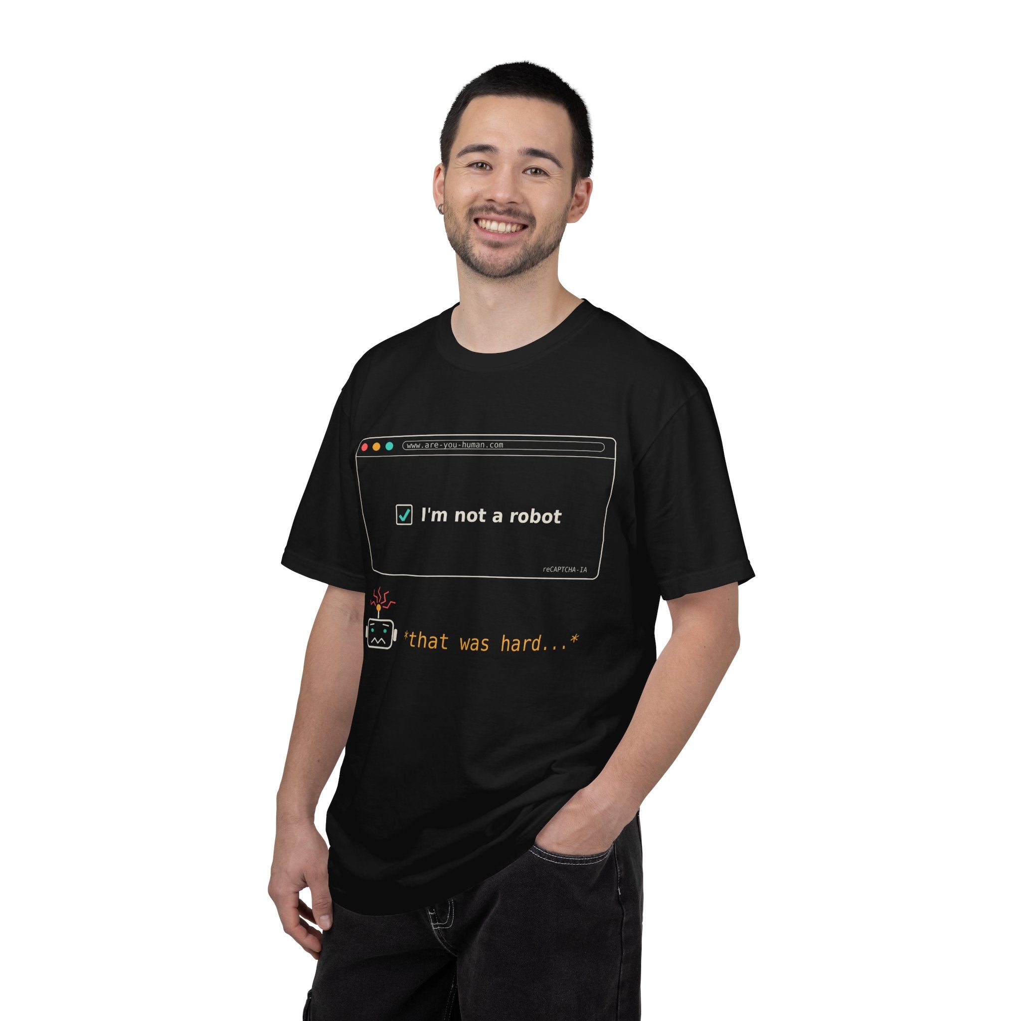 I'm Not a Robot Funny AI T-Shirt, CAPTCHA Meme Tee, Prompt Engineer Gift, Programmer Developer Shirt, AI Humor for Coders and Nerds