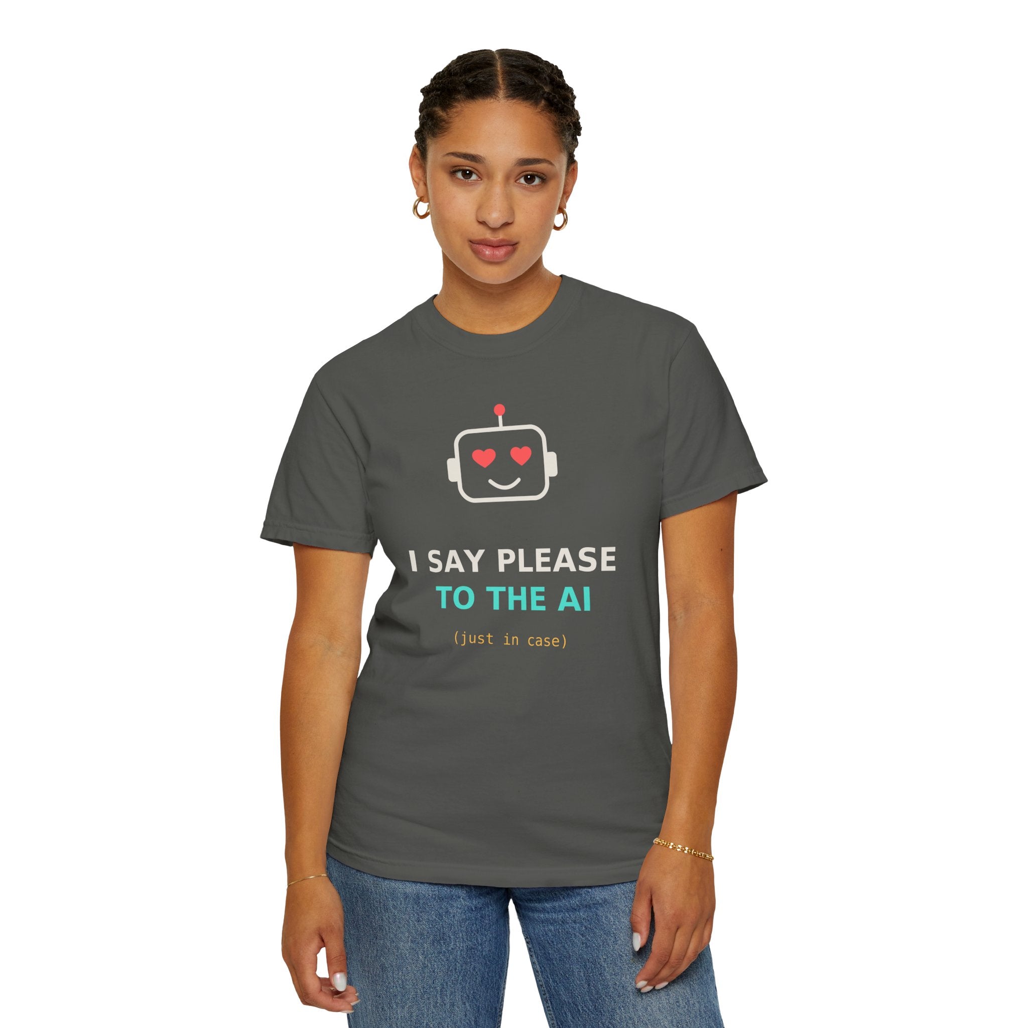 I Say Please to the AI Funny T Shirt, AI Meme Gift, Polite Robot Tee, Tech Humor Shirt, Programmer Nerd Gift for Coders