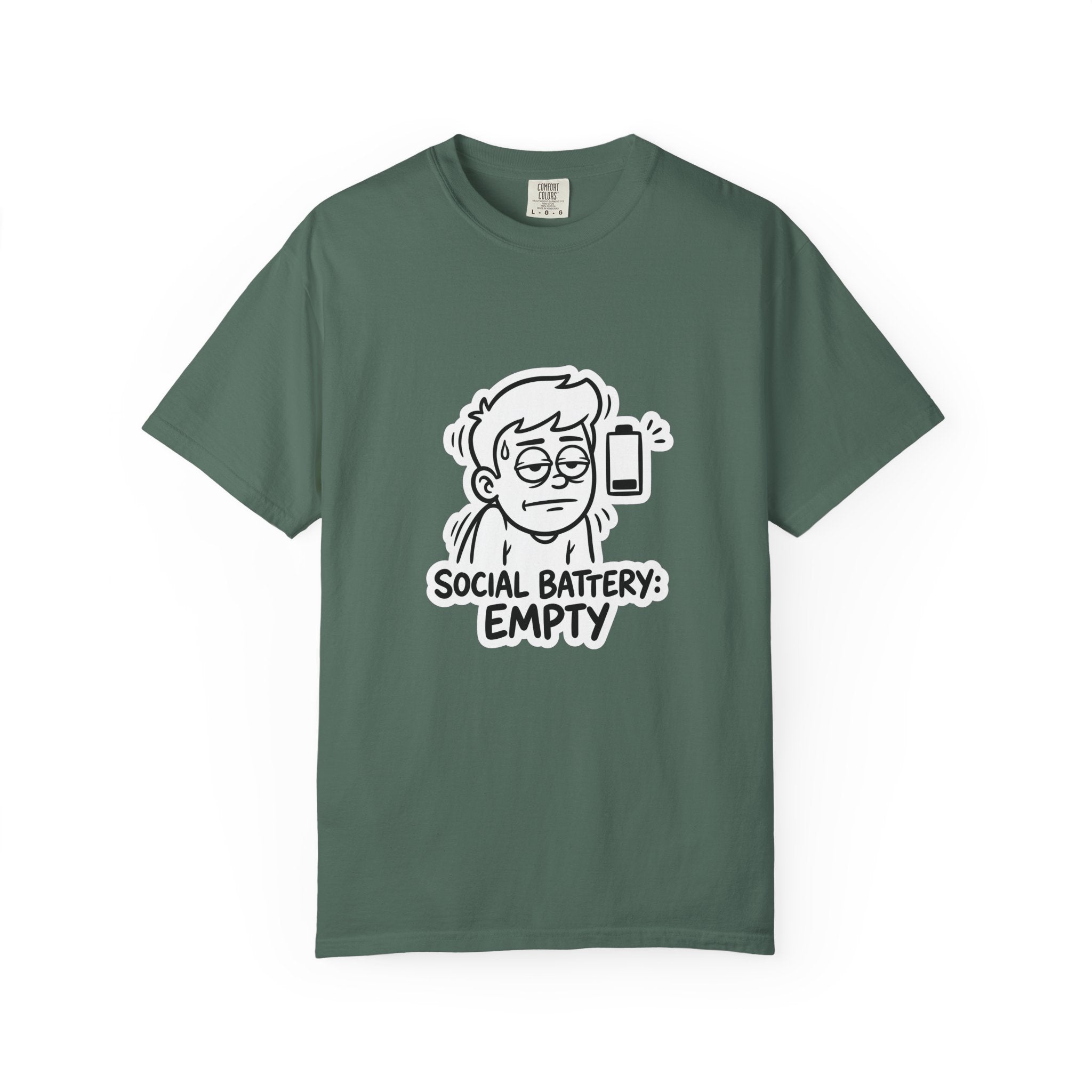 Social Battery Empty T-shirt | Introvert Humor Tee, Low Battery Graphic