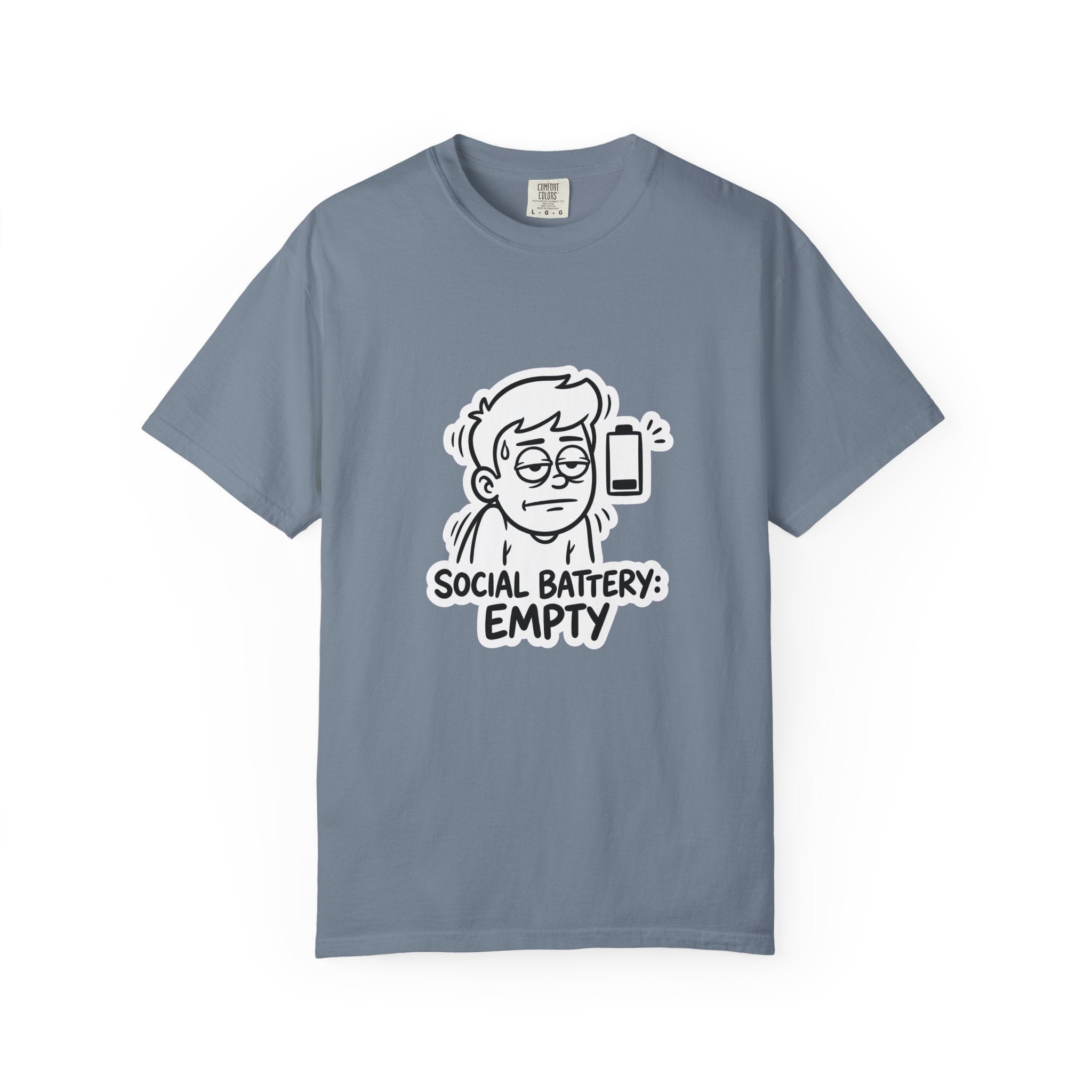 Social Battery Empty T-shirt | Introvert Humor Tee, Low Battery Graphic