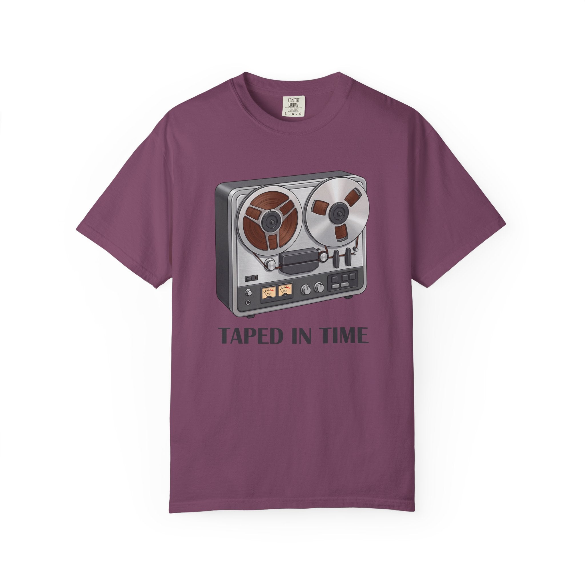 Taped In Time Reel-to-Reel Tape Recorder T-shirt | Vintage Audio Tee