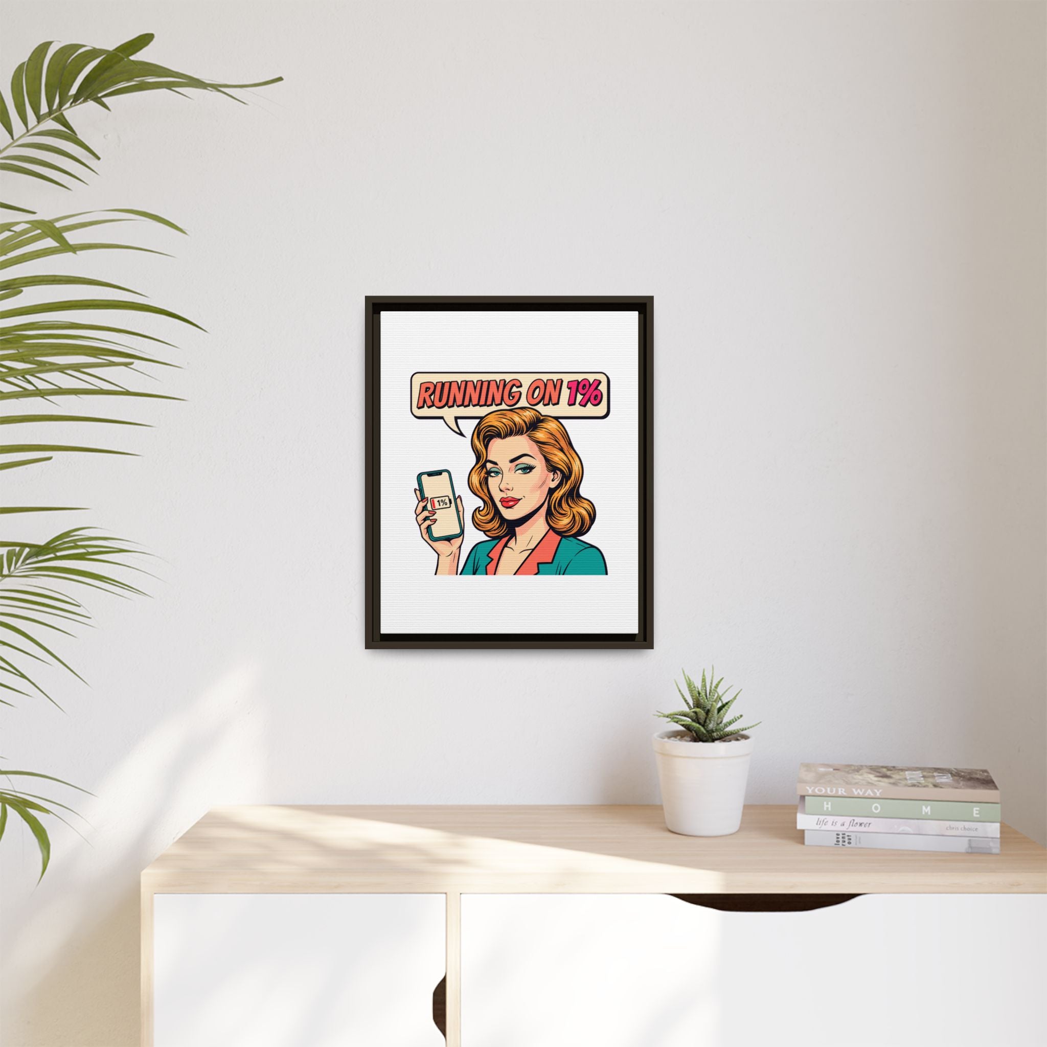 Running on 1% Pop Art Woman Matte Canvas