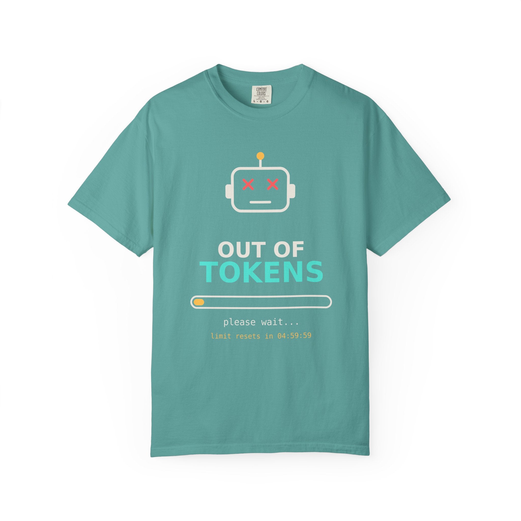Out of Tokens Funny AI T-Shirt, Prompt Engineer Gift, Programmer Developer Tee, AI Meme Shirt for Coders, Machine Learning Tech Humor