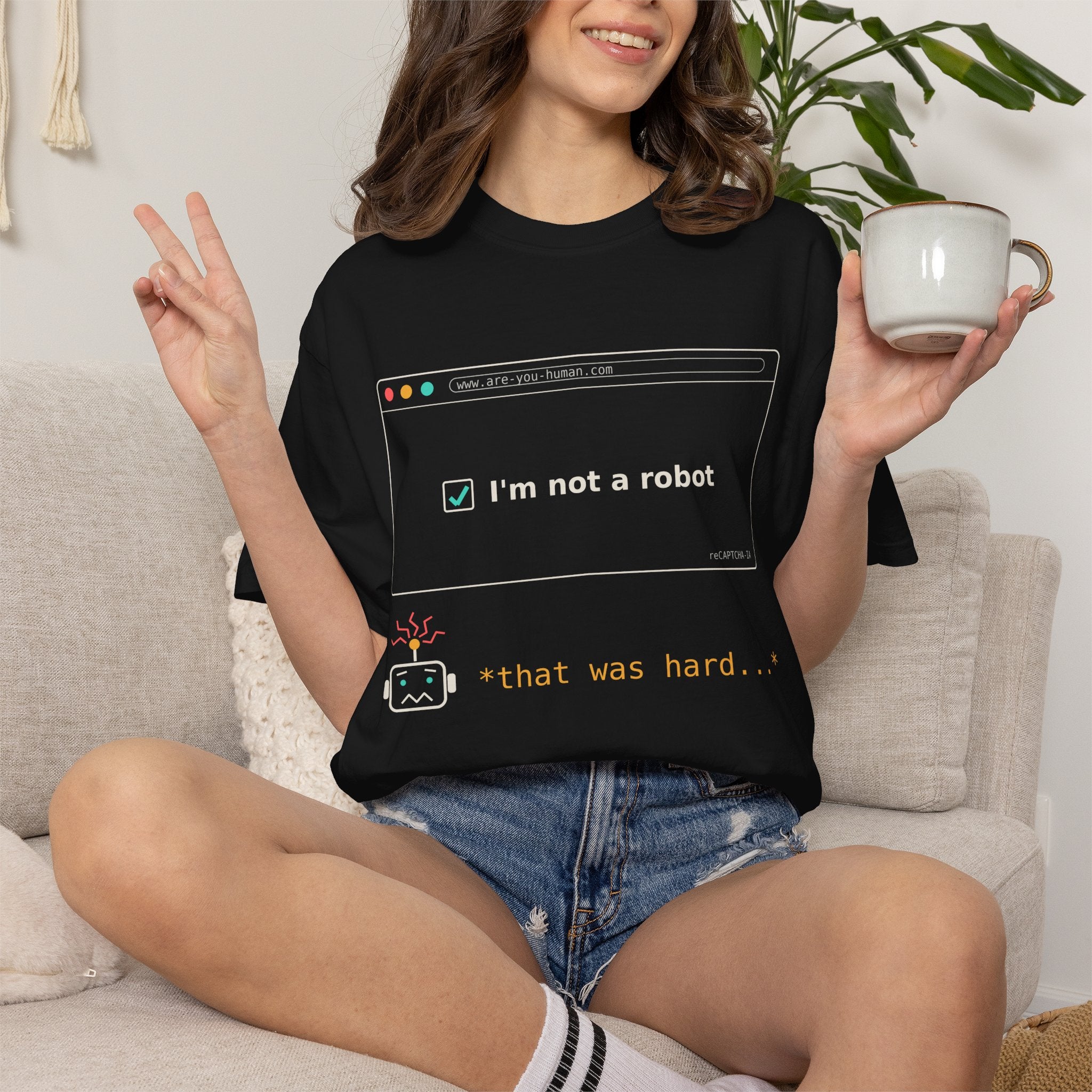 I'm Not a Robot Funny AI T-Shirt, CAPTCHA Meme Tee, Prompt Engineer Gift, Programmer Developer Shirt, AI Humor for Coders and Nerds