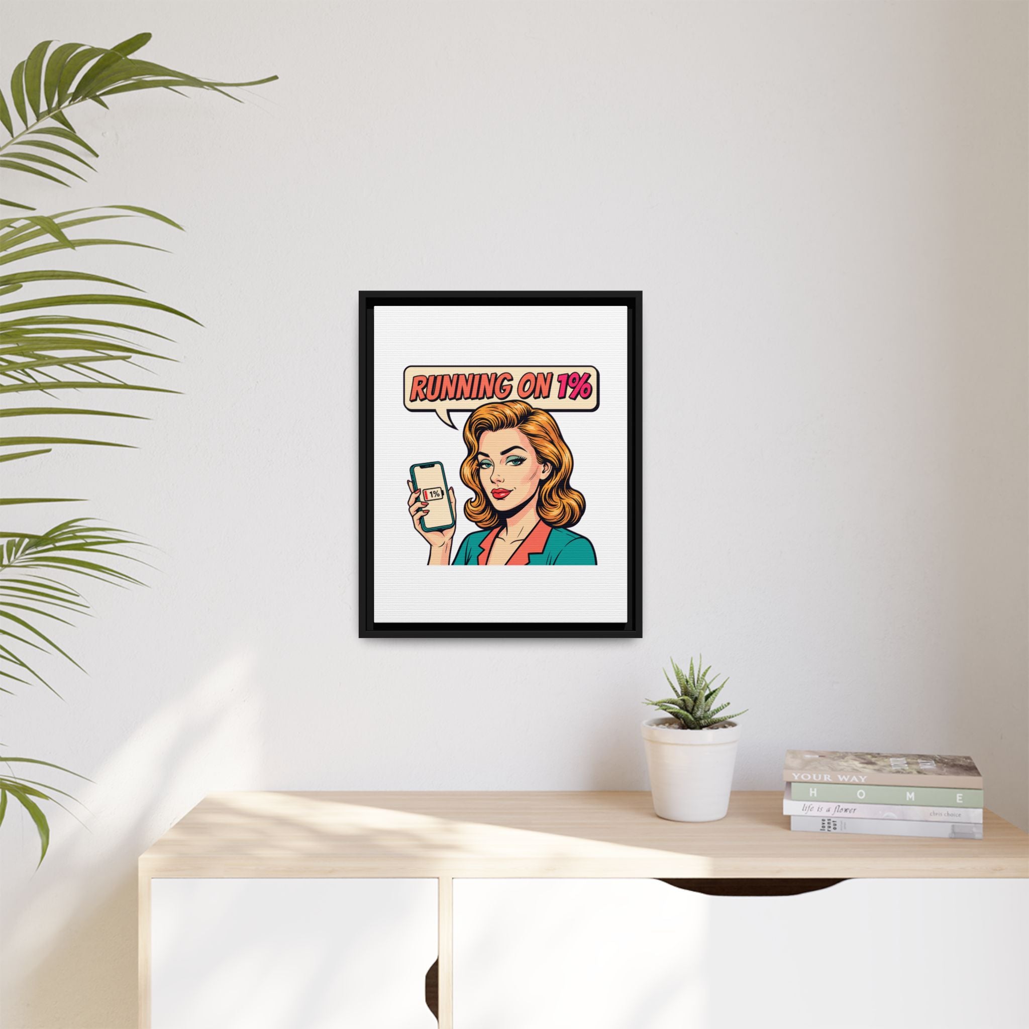 Running on 1% Pop Art Woman Matte Canvas
