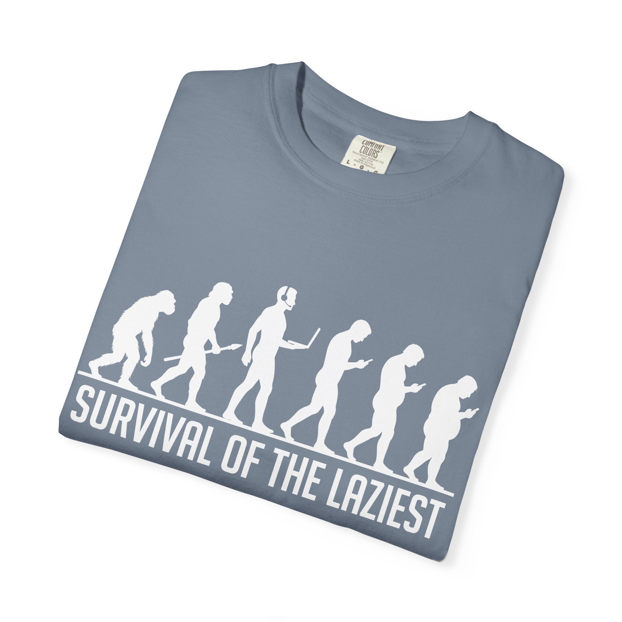 Survival of the Laziest T-shirt | Evolution Humorous Graphic Tee