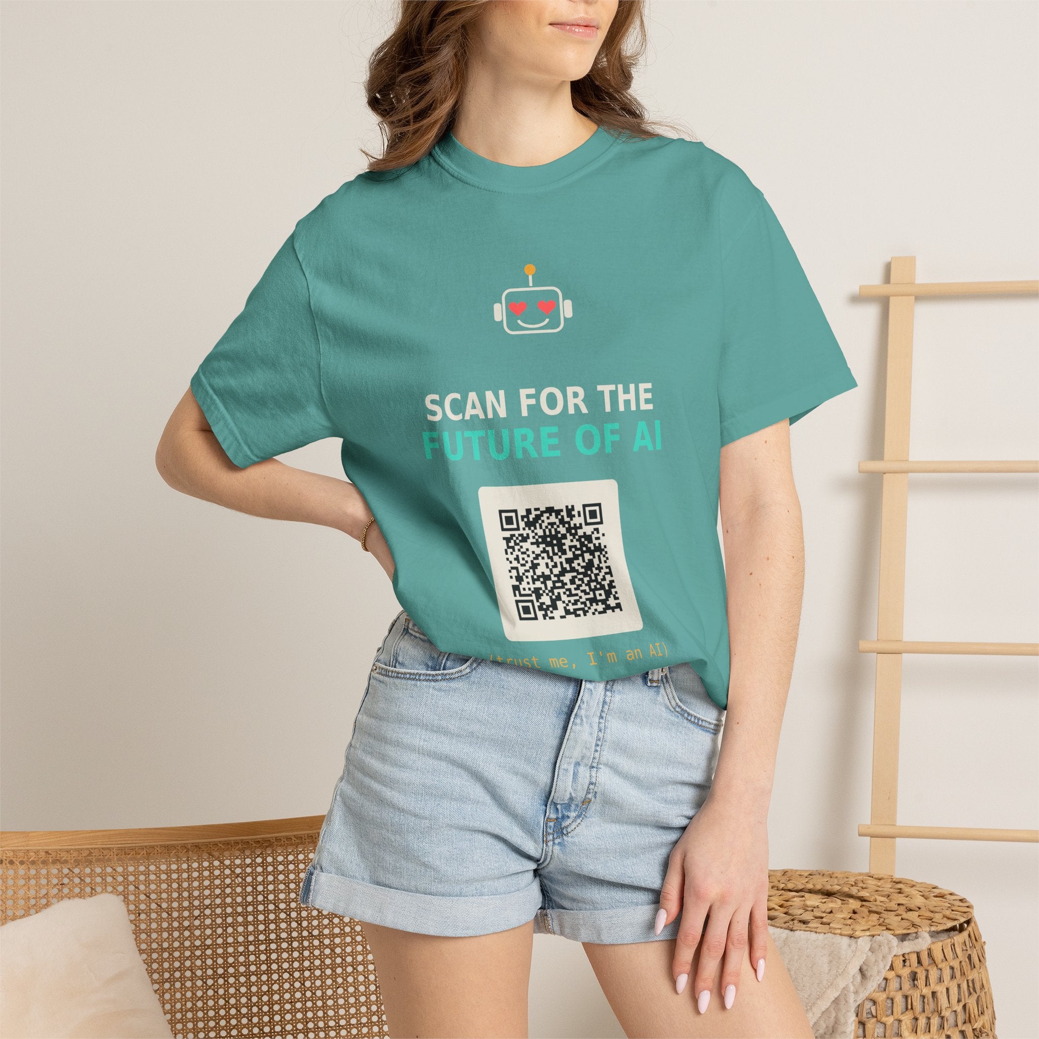 Scan for the Future of AI Funny QR Code T Shirt, Prank Meme Tee, Programmer Gift, Tech Humor Shirt, Nerd Gift for Coders and AI Fans