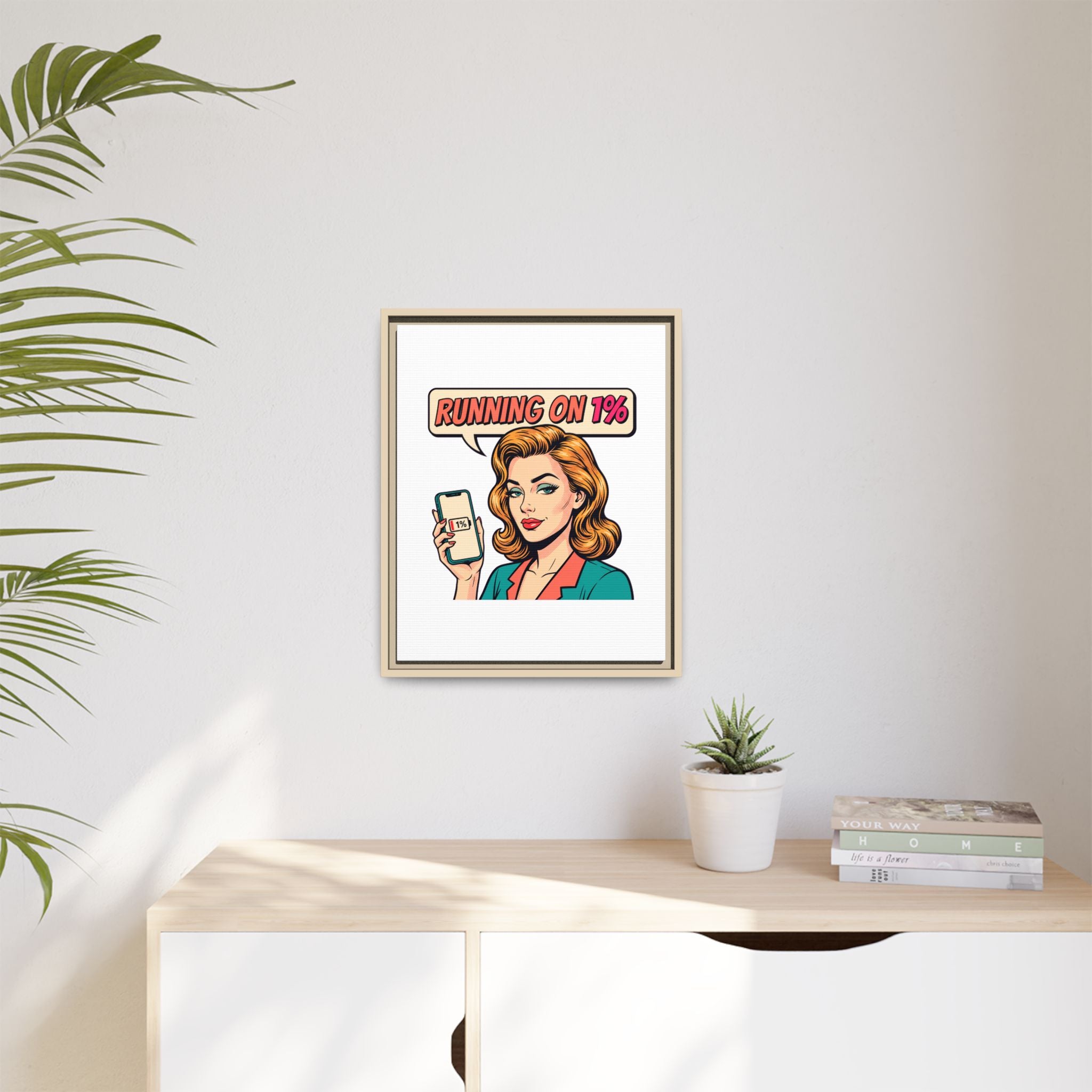 Running on 1% Pop Art Woman Matte Canvas