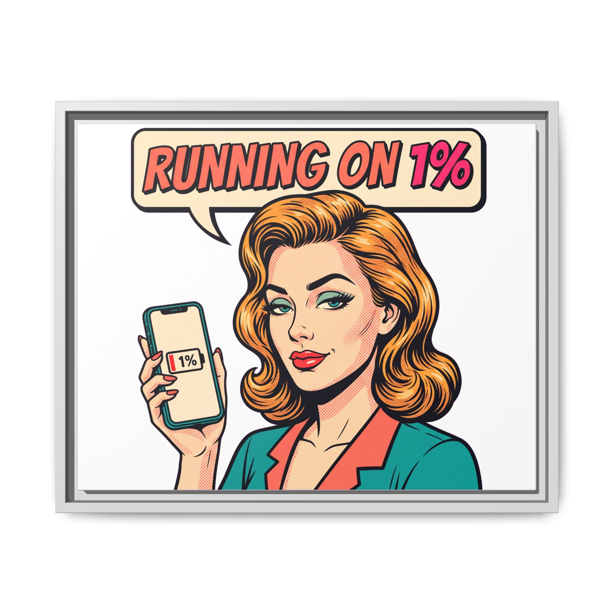 Running on 1% Pop Art Woman Matte Canvas