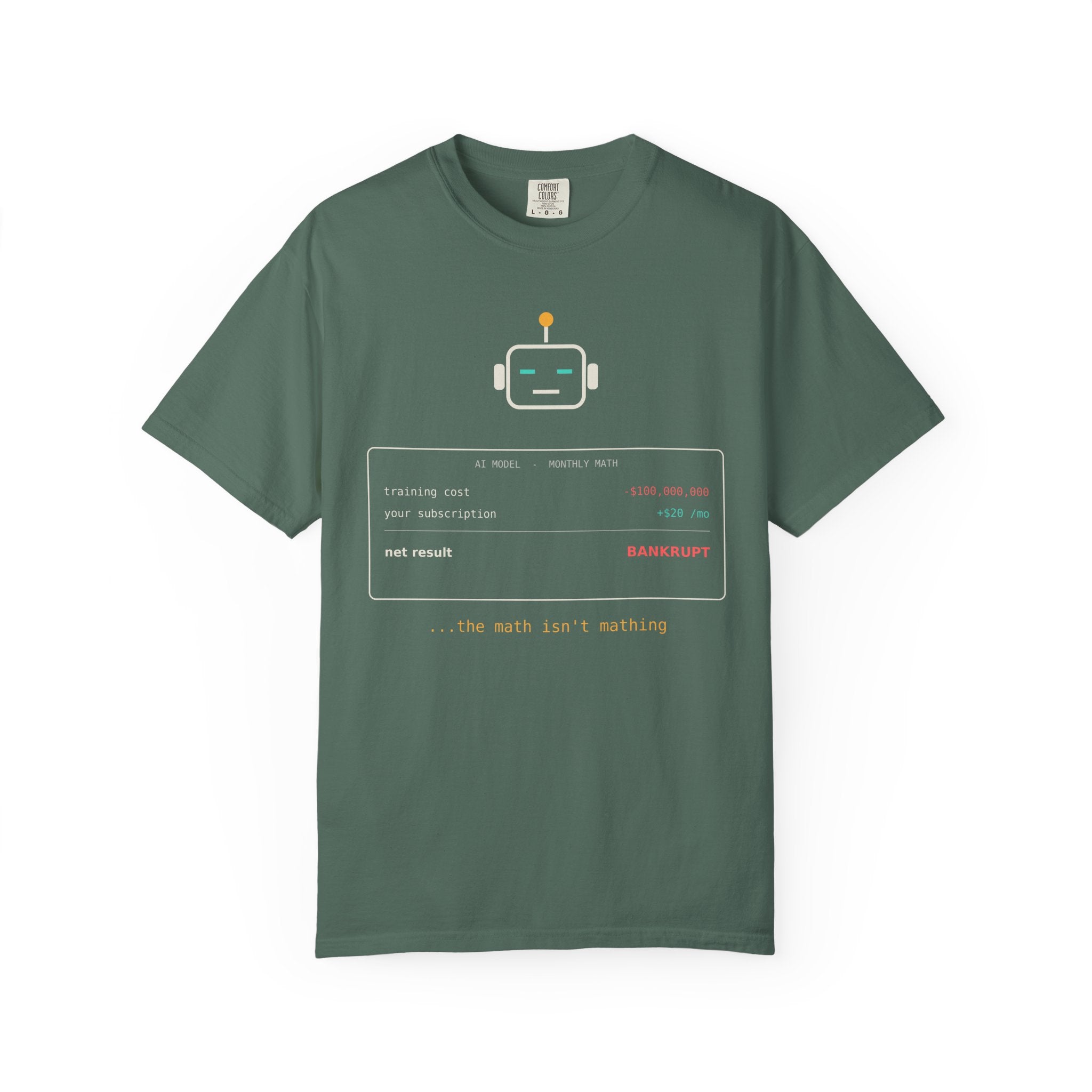The Math Isn't Mathing Funny AI T-Shirt, AI Economics Meme Tee, Programmer Gift, Tech Startup Humor Shirt, Developer Nerd Gift